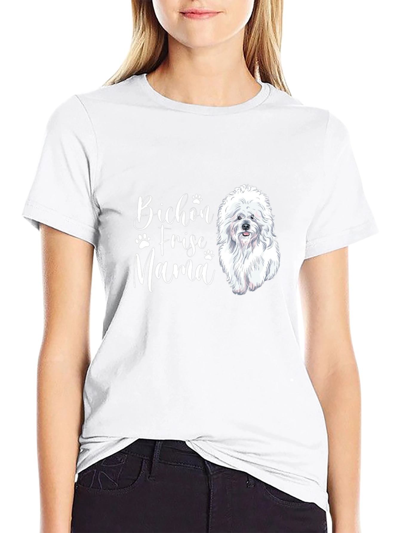 Bichon Frise Mama Black T-Shirt