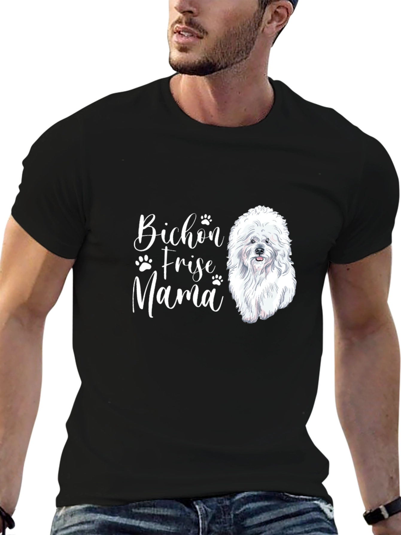 Bichon Frise Mama Black T-Shirt