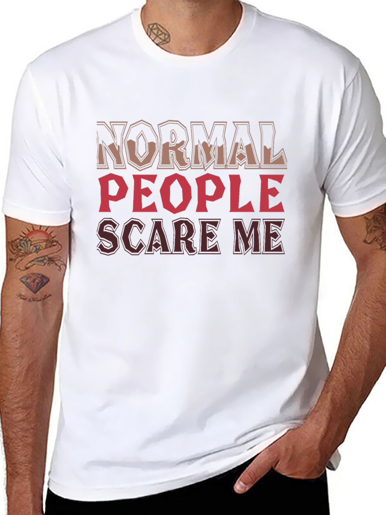 Normal People Scare Me Black T-Shirt
