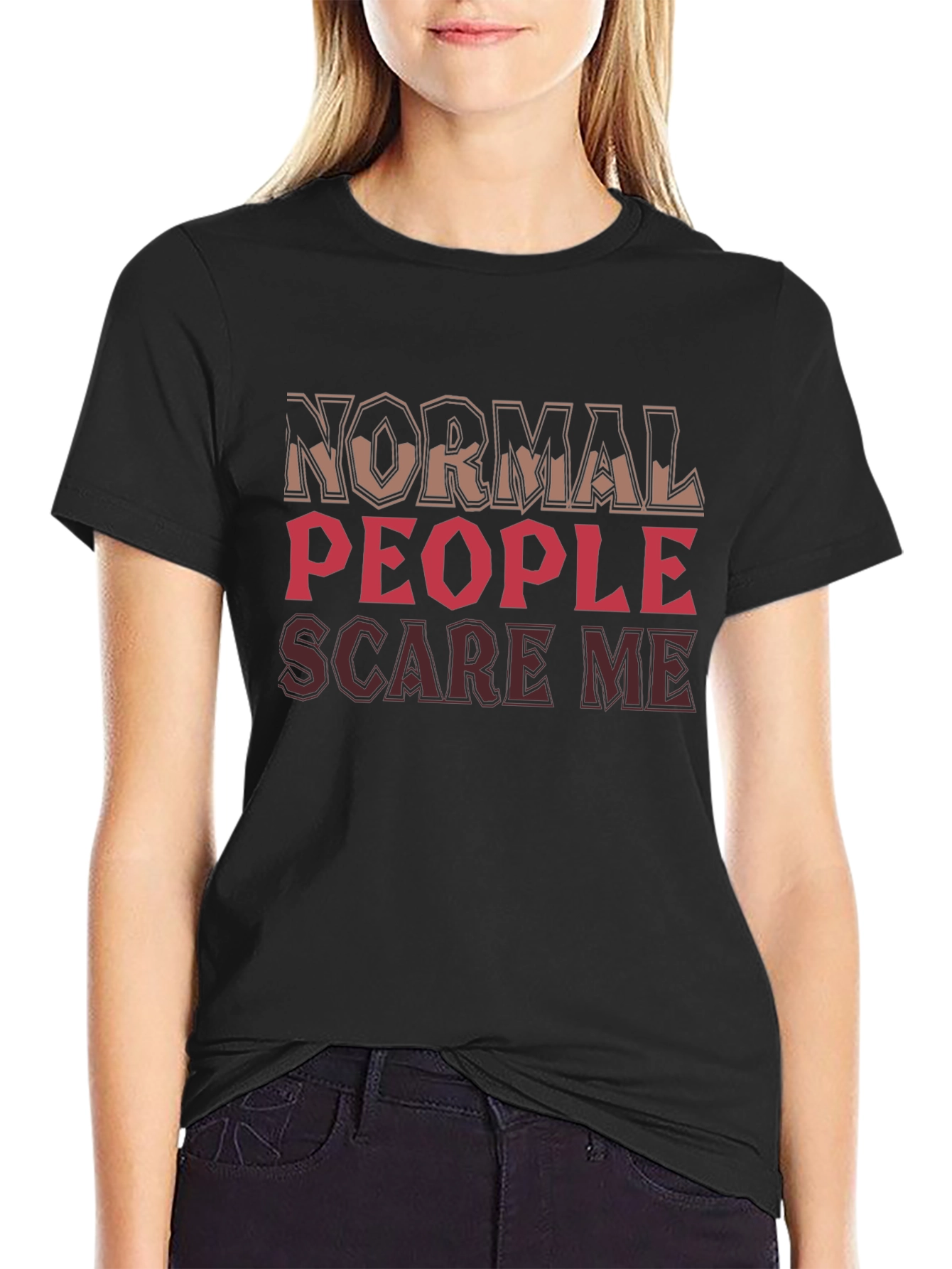 Normal People Scare Me Black T-Shirt