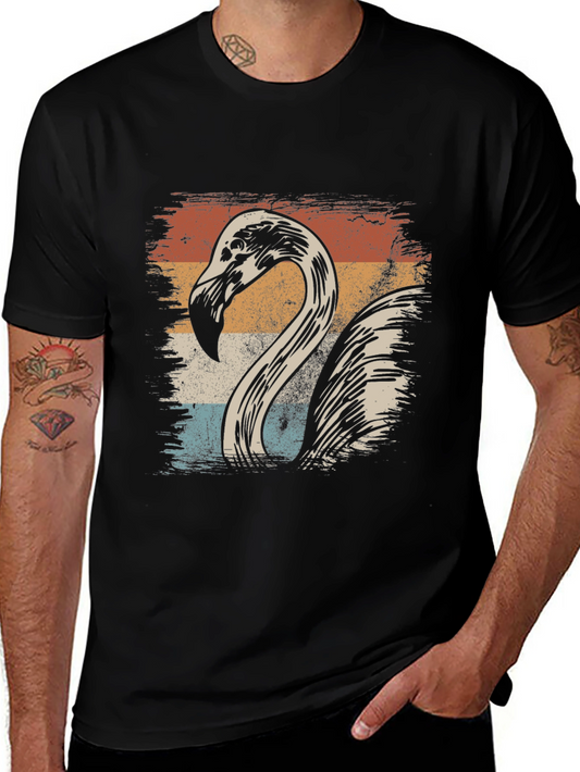 Vintage Flamingo Graphic Tee - Retro Style T-Shirt