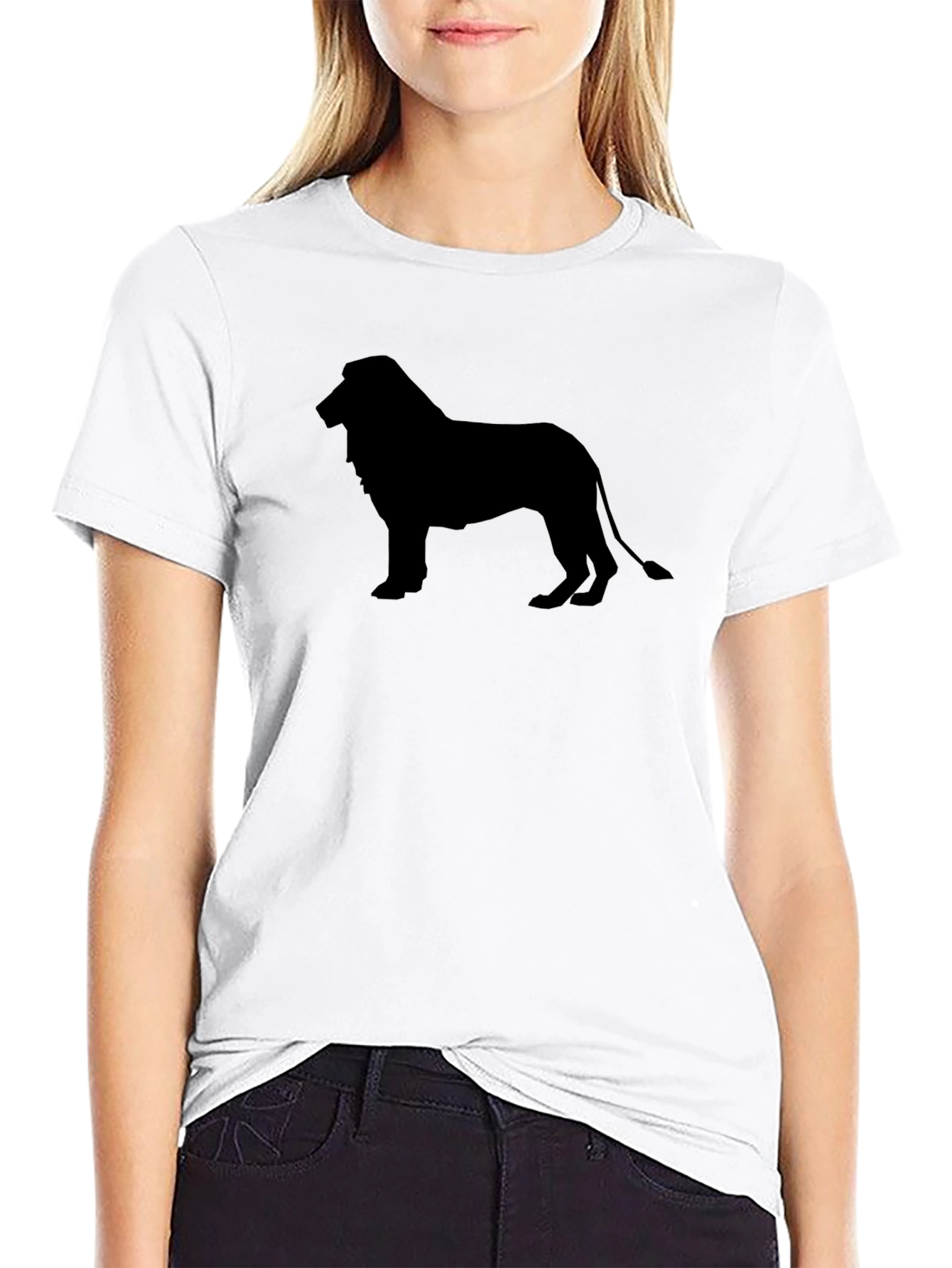 Black Lion Silhouette Graphic T-Shirt