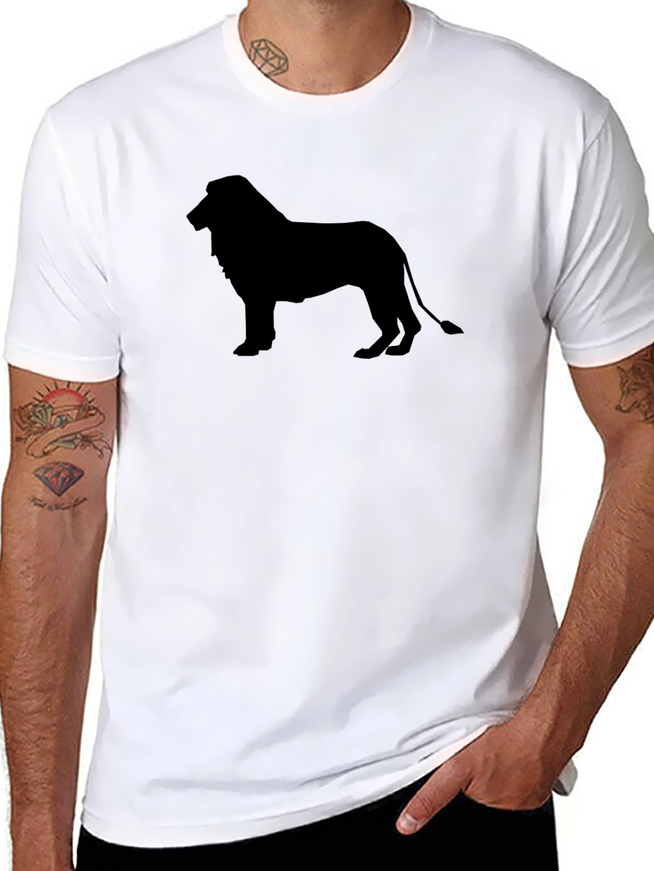 Black Lion Silhouette Graphic T-Shirt