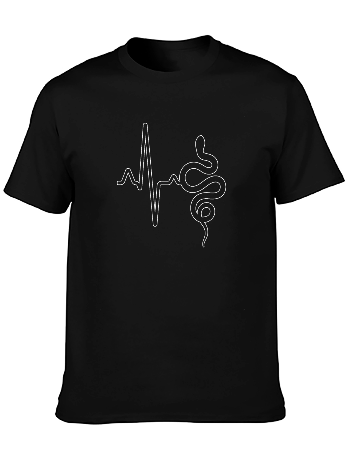 Snake Heartbeat Graphic Tee - Black