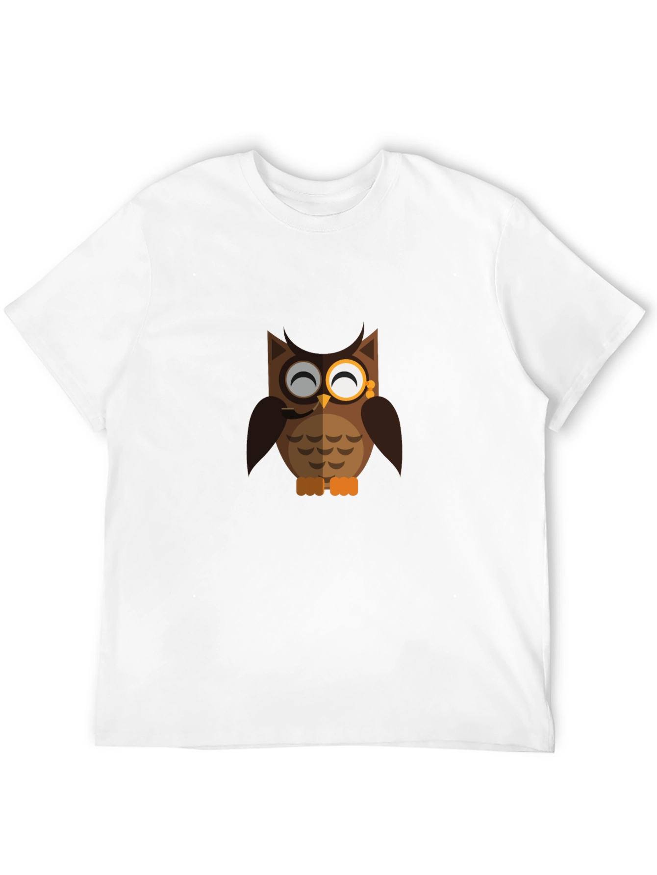 Gentleman Owl Graphic Print Black T-Shirt