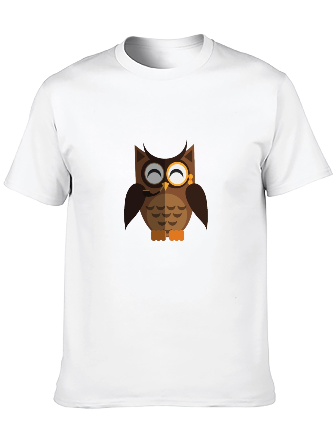 Gentleman Owl Graphic Print Black T-Shirt