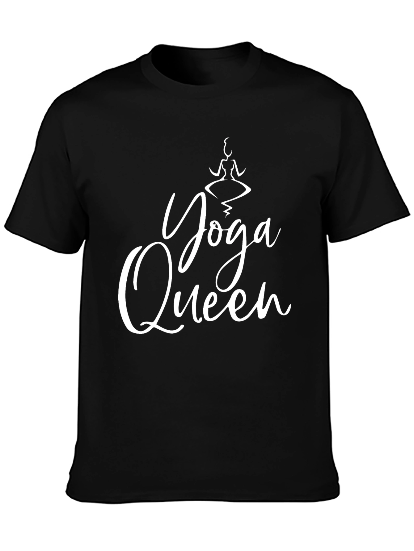 Yoga Queen Graphic Tee - Black Cotton T-Shirt