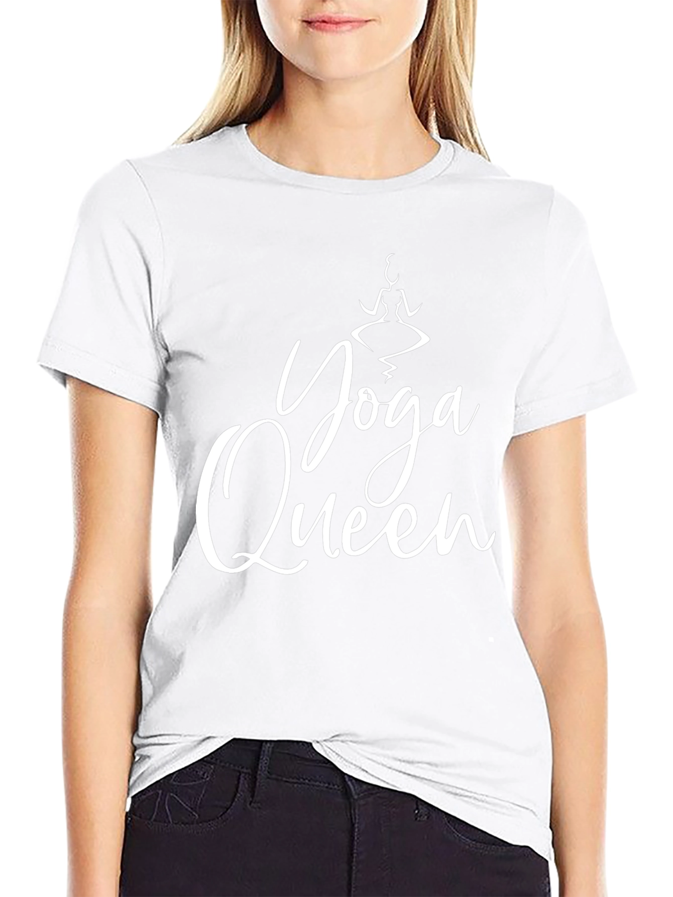 Yoga Queen Graphic Tee - Black Cotton T-Shirt
