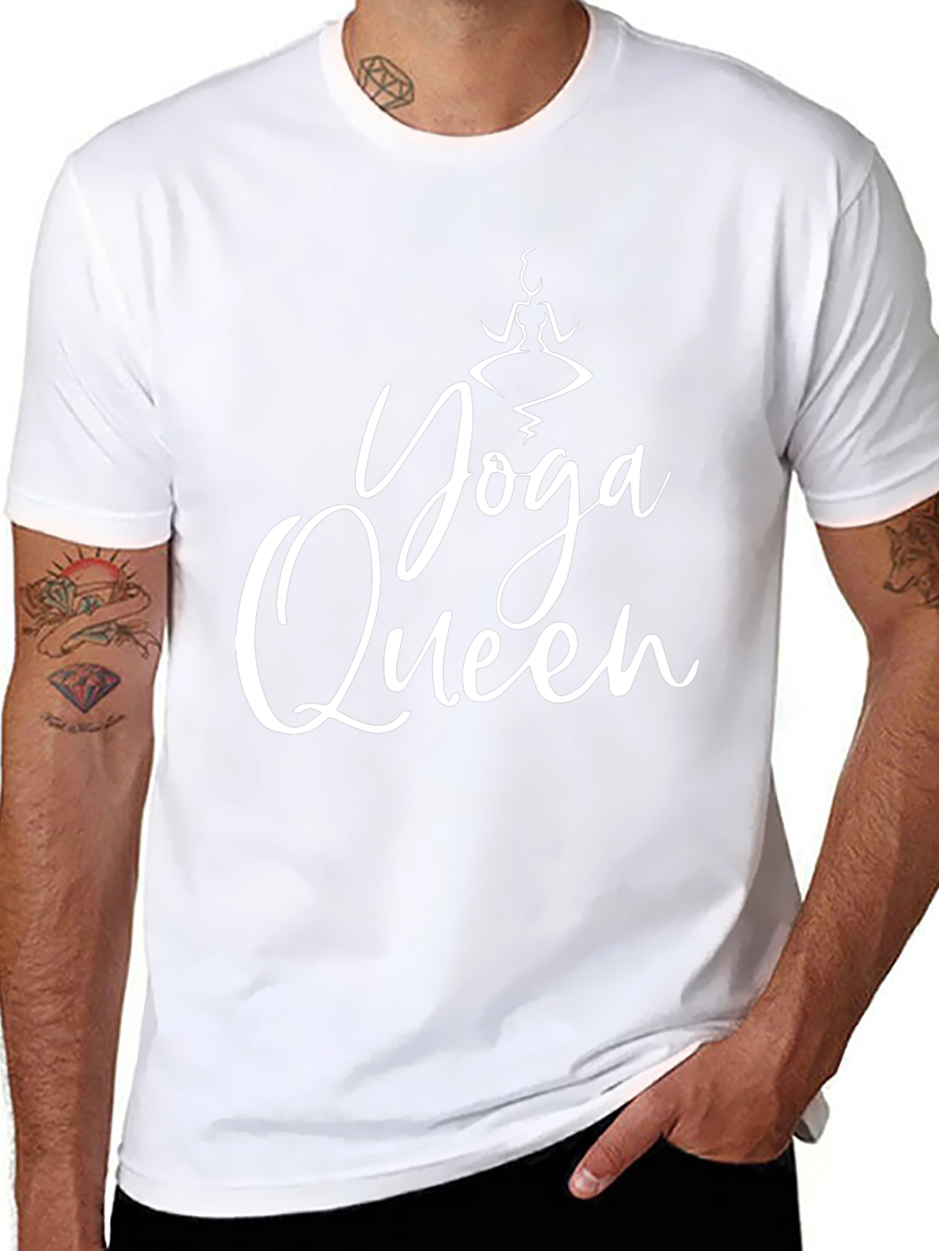 Yoga Queen Graphic Tee - Black Cotton T-Shirt