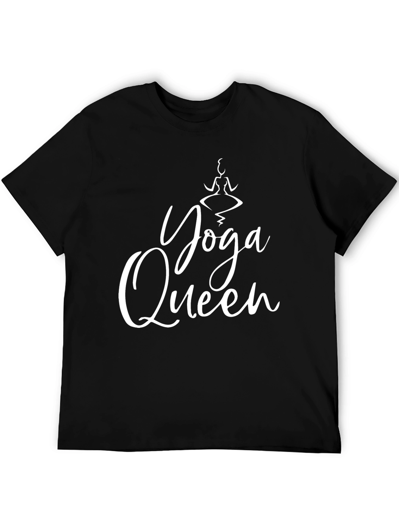 Yoga Queen Graphic Tee - Black Cotton T-Shirt
