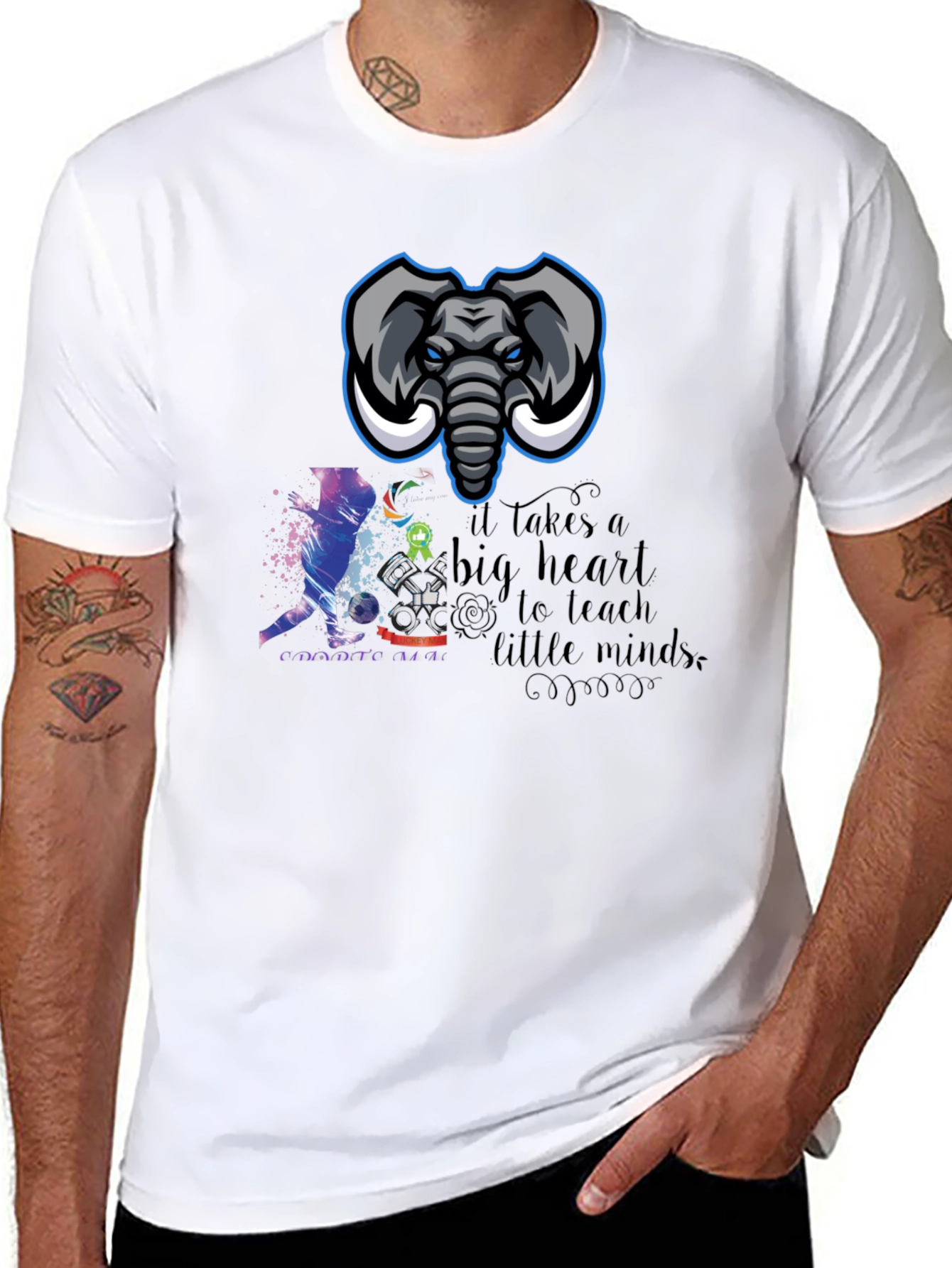Elephant Soccer Teacher Graphic Tee