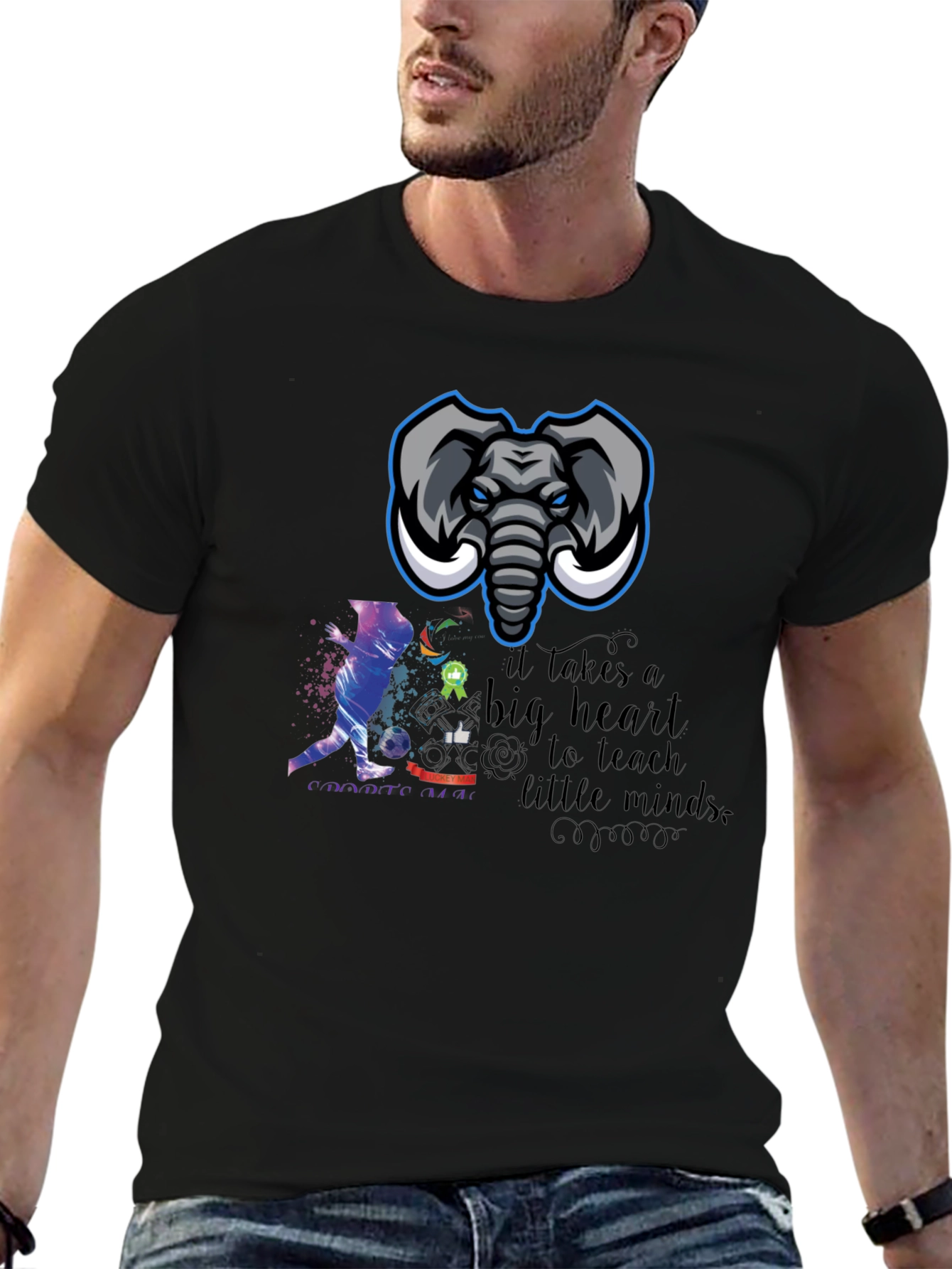 Elephant Soccer Teacher Graphic Tee