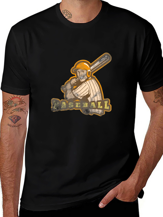 Baseball Graphic T-Shirt - Vintage Style Mens Tee