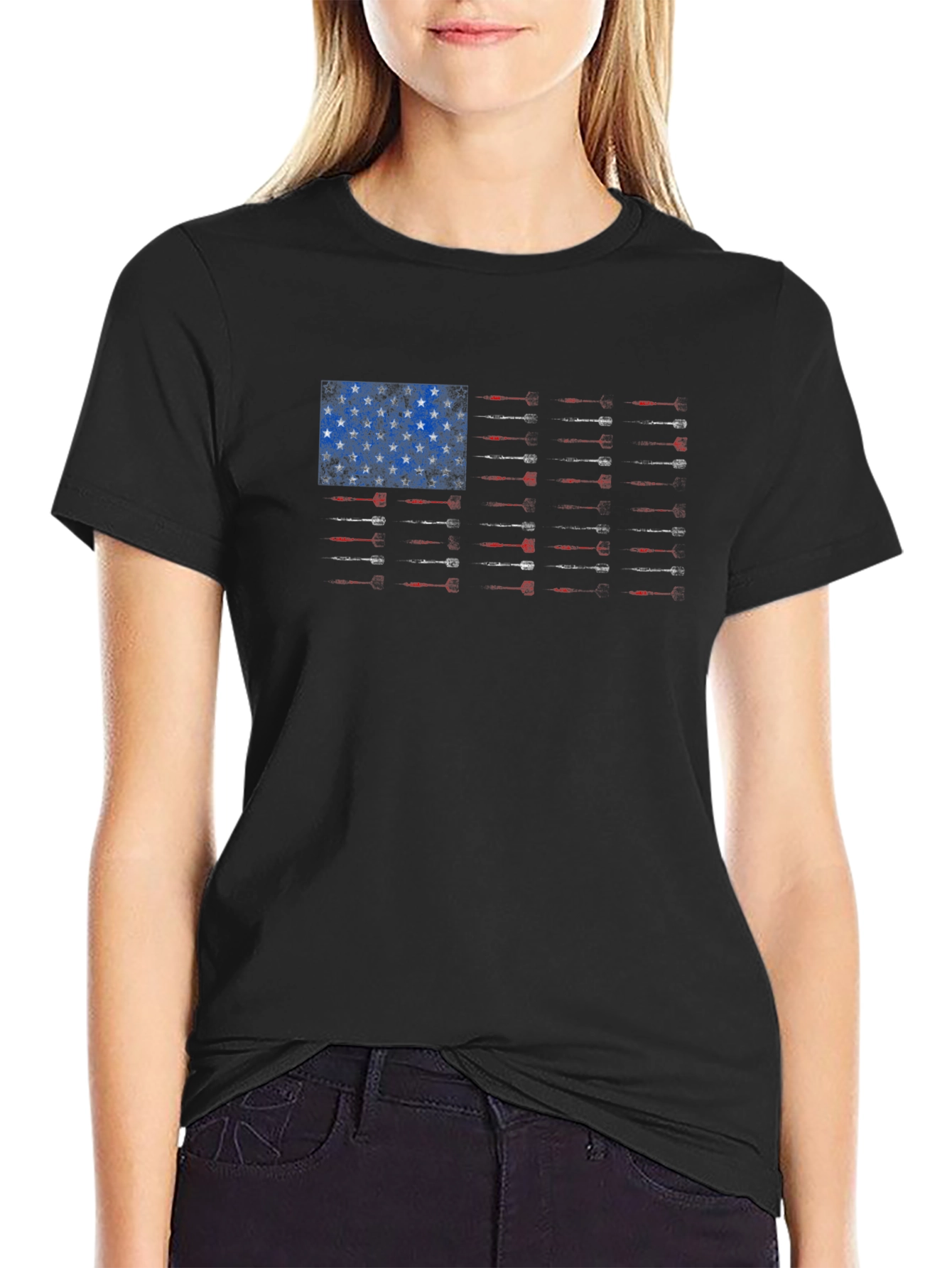 American Flag Guns T-Shirt - Patriotic Design