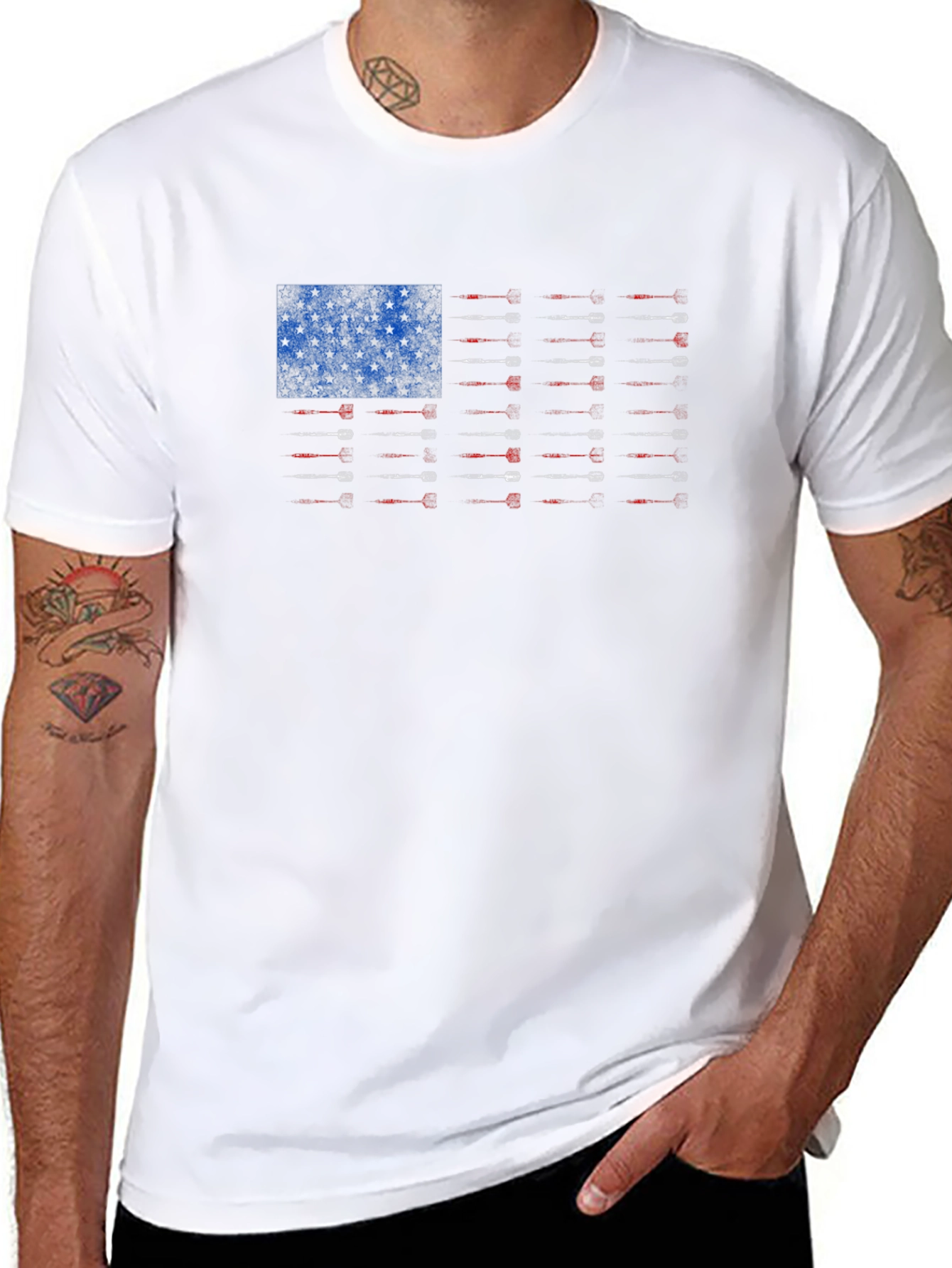 American Flag Guns T-Shirt - Patriotic Design