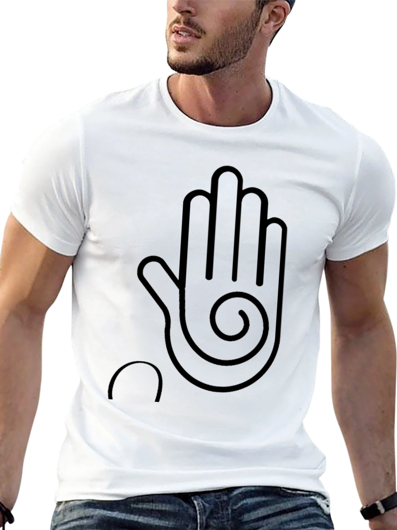 Modern Hand Graphic Black T-Shirt