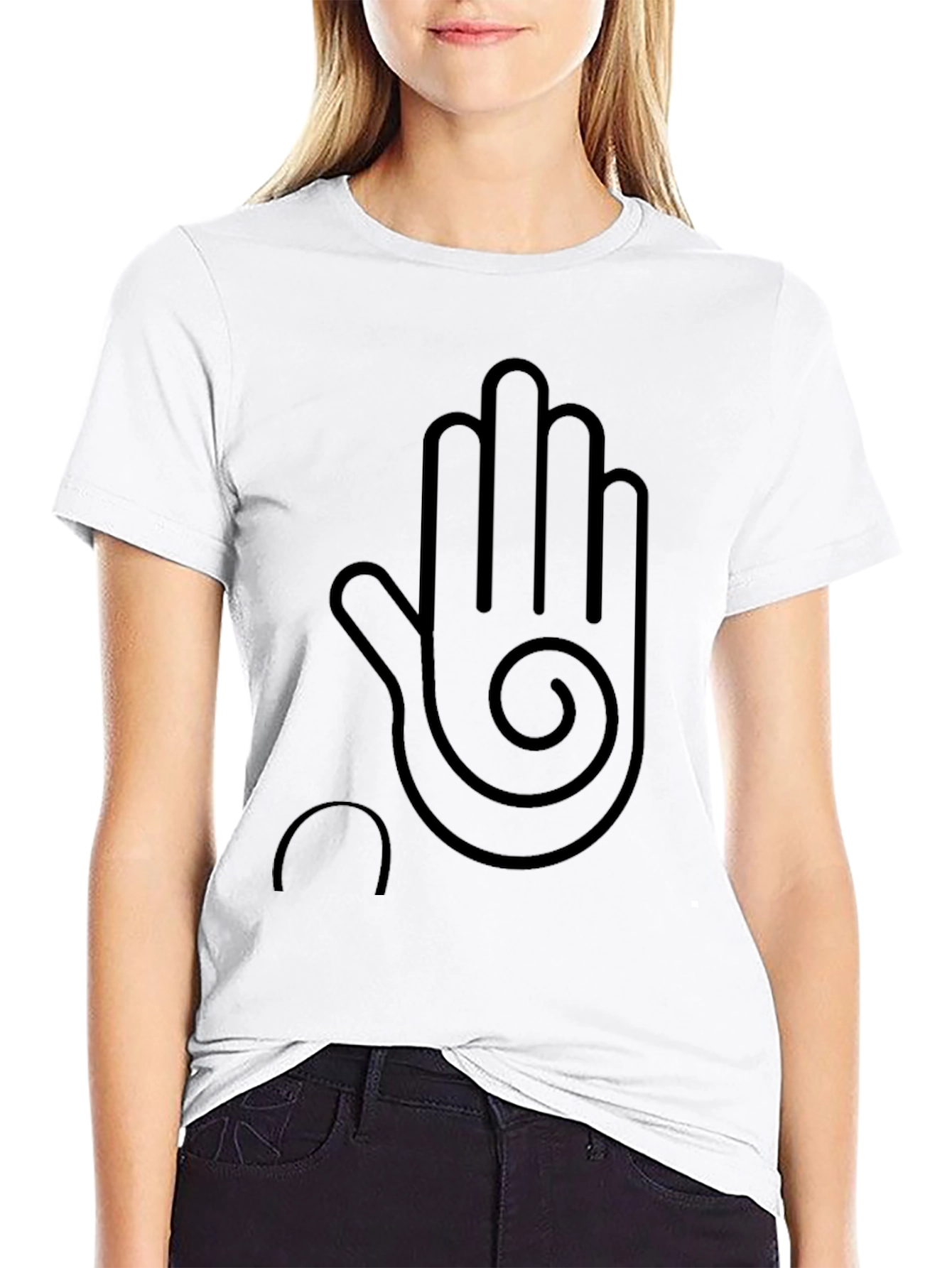 Modern Hand Graphic Black T-Shirt