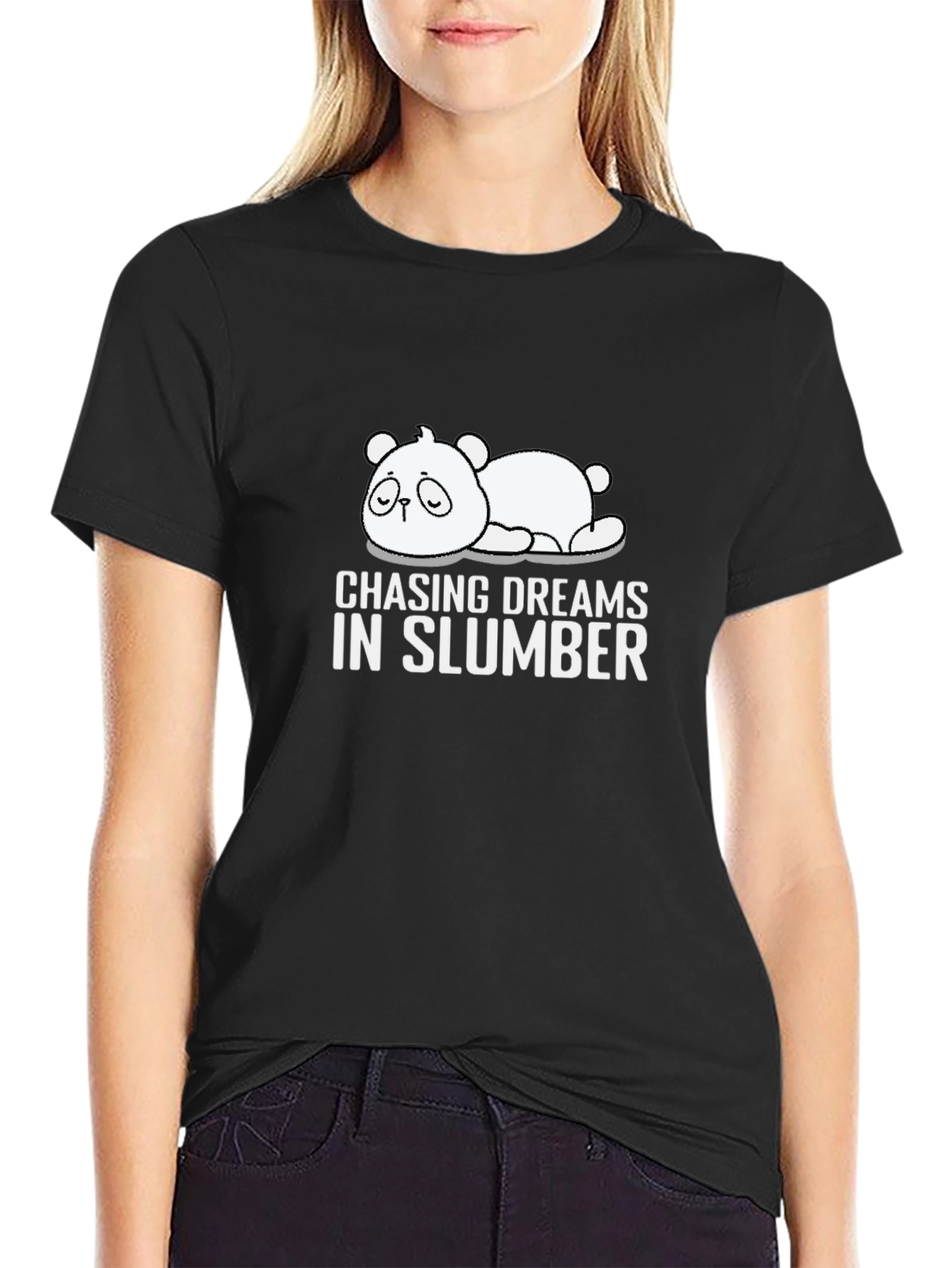 Chasing Dreams in Slumber Black T-Shirt