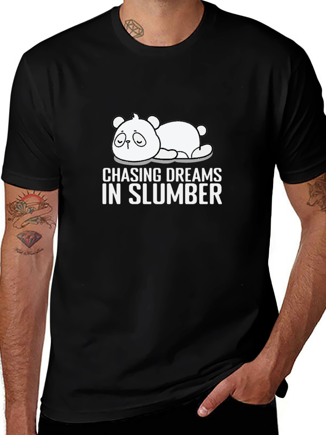 Chasing Dreams in Slumber Black T-Shirt
