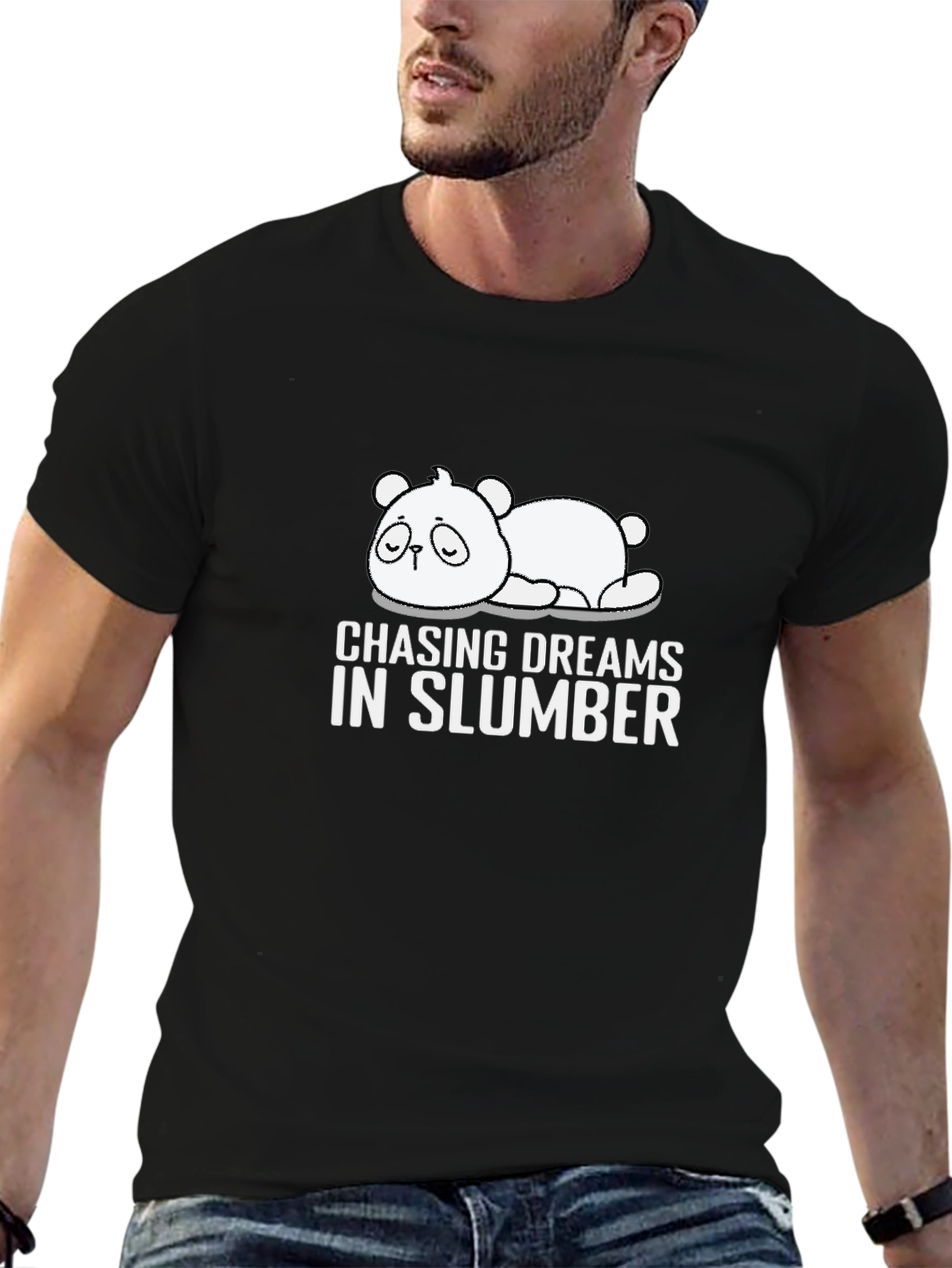 Chasing Dreams in Slumber Black T-Shirt