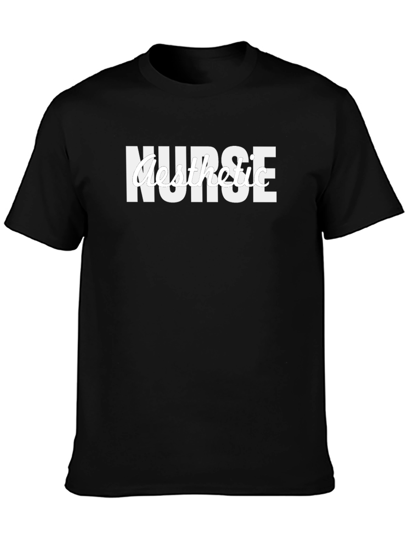 Nurse Aesthetic Graphic Tee - Black Cotton T-Shirt