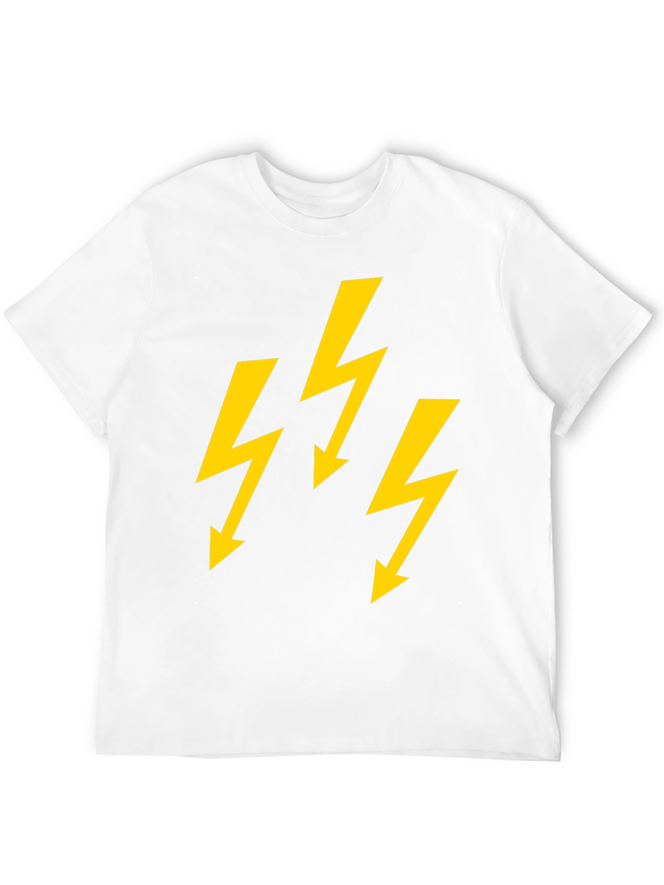 Bold Lightning Bolt Graphic Tee - Black Cotton