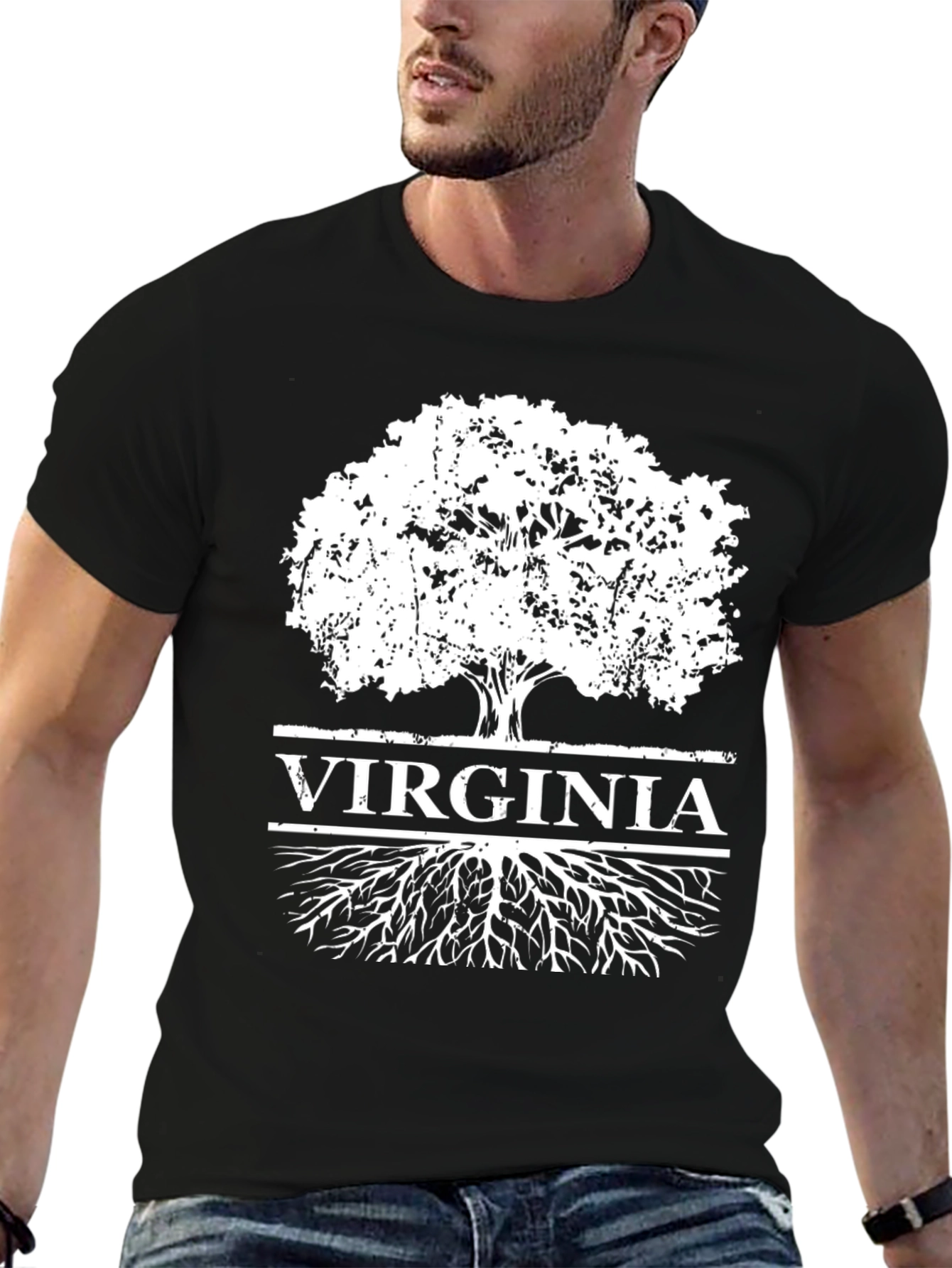Virginia Roots Tree Black T-Shirt