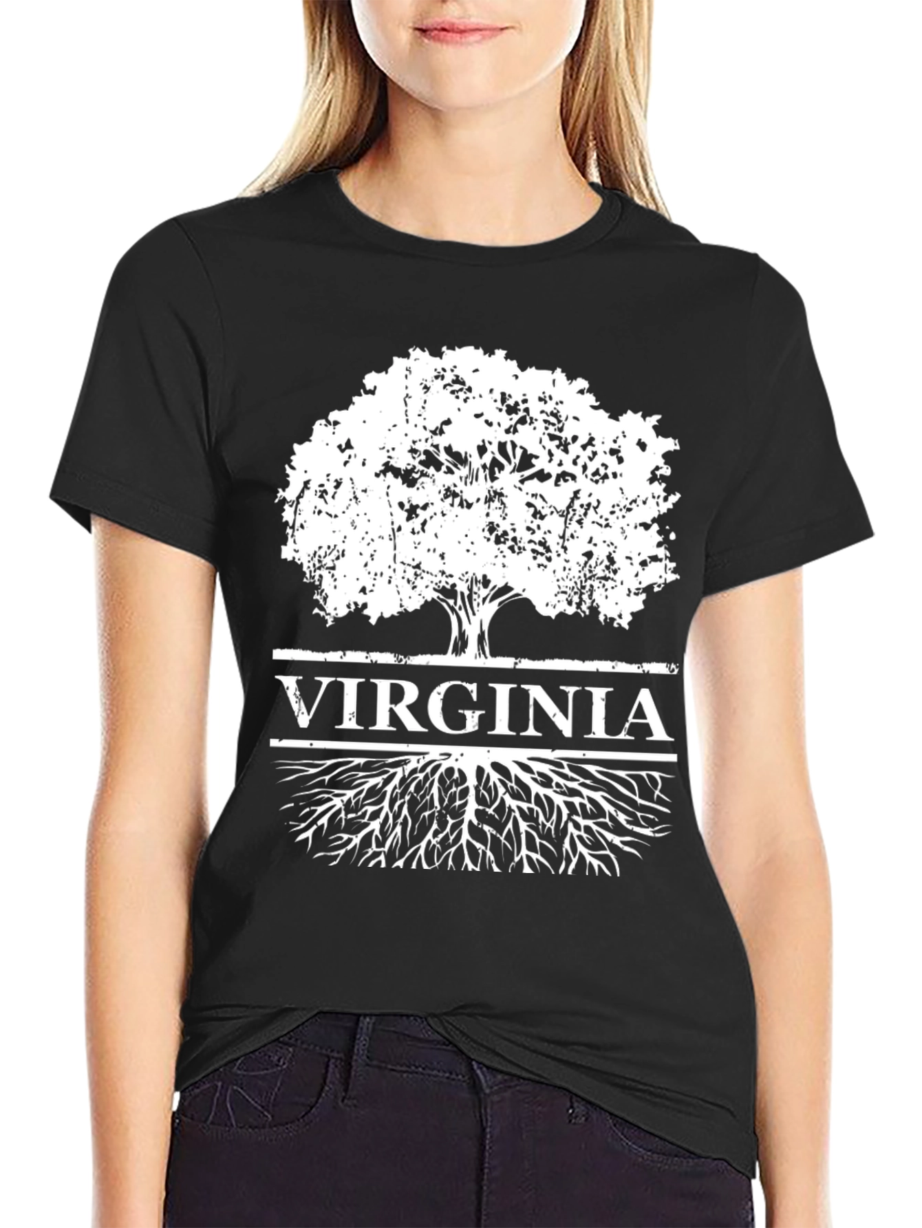 Virginia Roots Tree Black T-Shirt