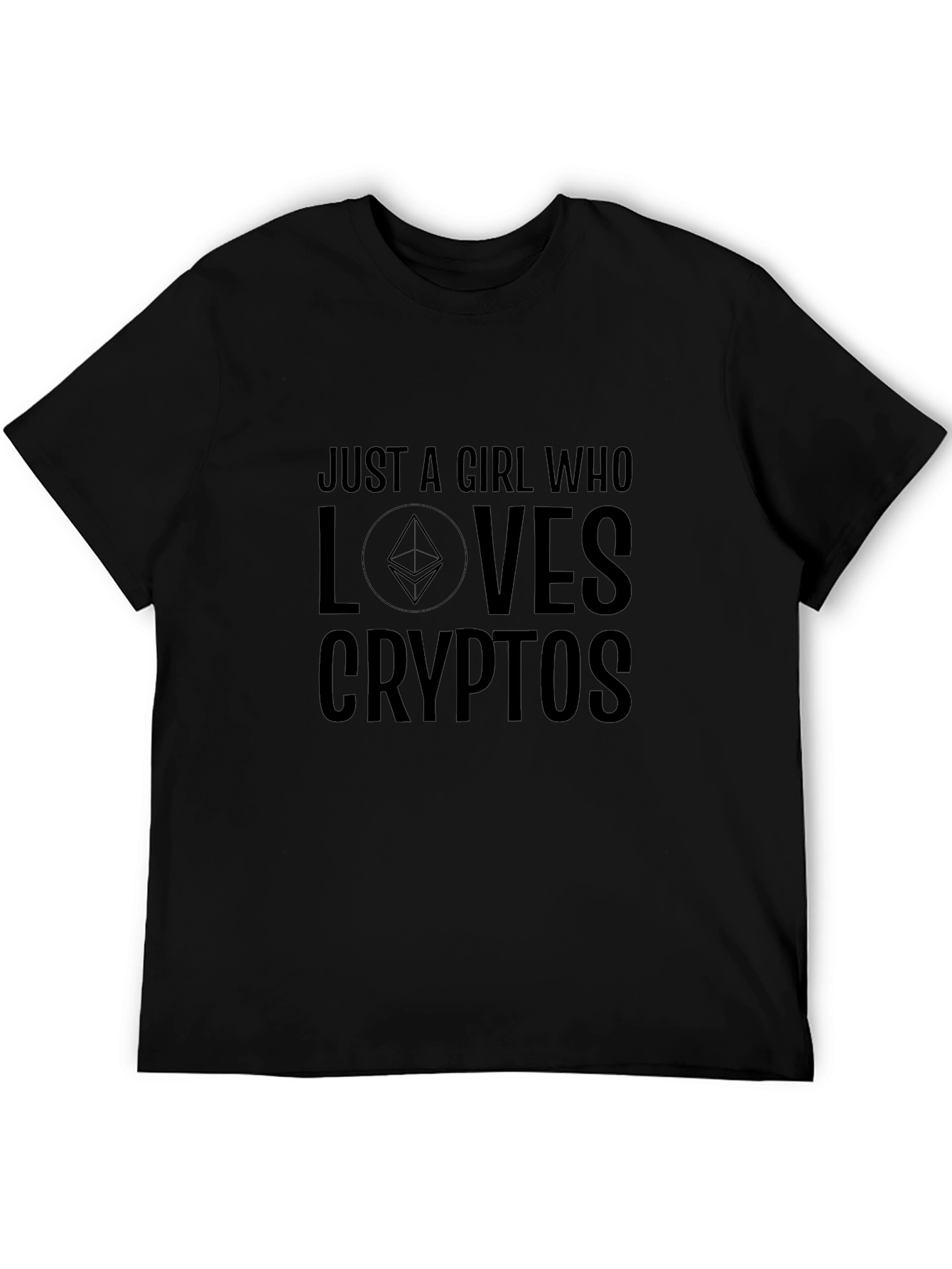Just A Girl Who Loves Crypto Black T-Shirt