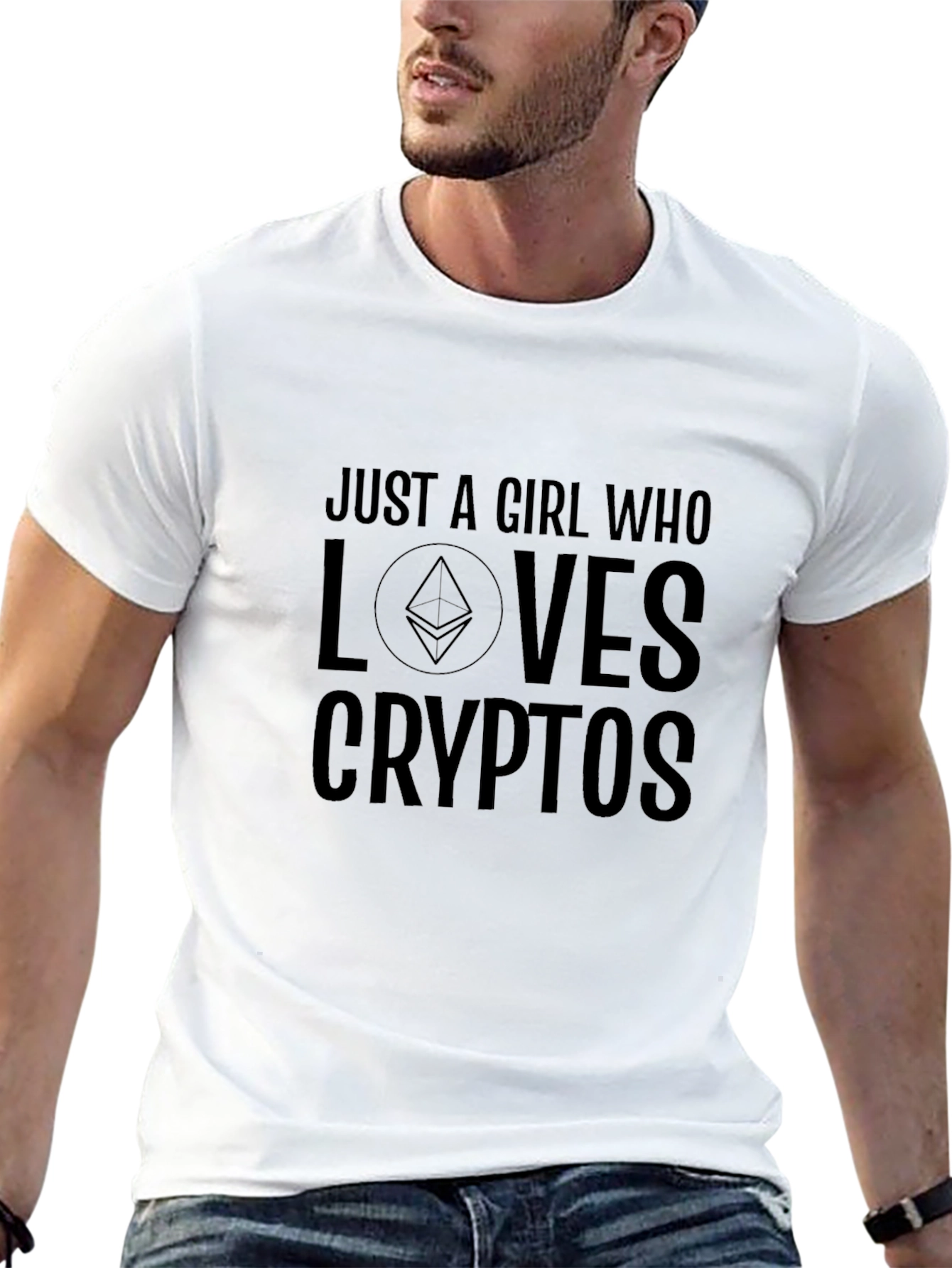 Just A Girl Who Loves Crypto Black T-Shirt