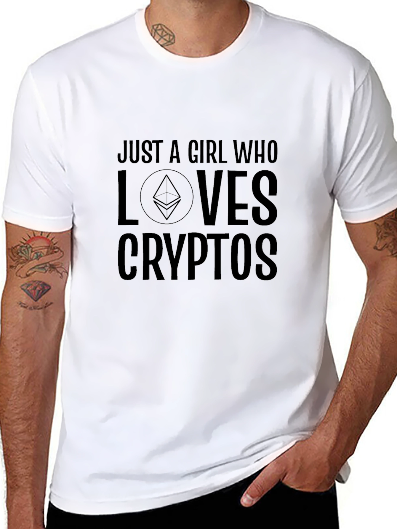 Just A Girl Who Loves Crypto Black T-Shirt