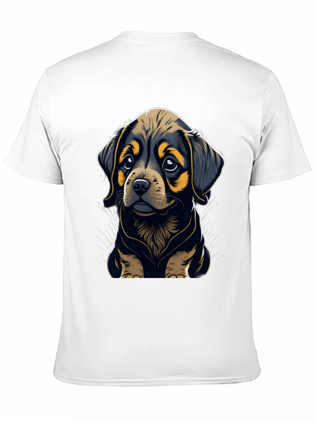 Cute Puppy Graphic Tee - Black Soft Cotton Blend