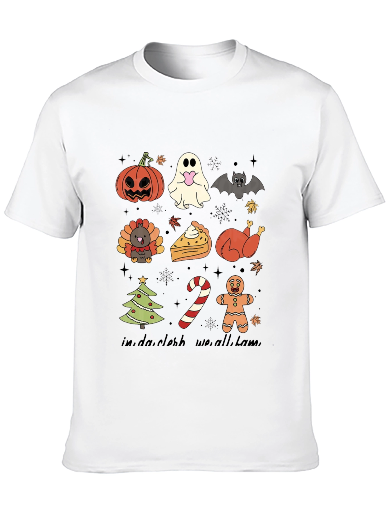 Seasonal Holiday Icons Black T-Shirt
