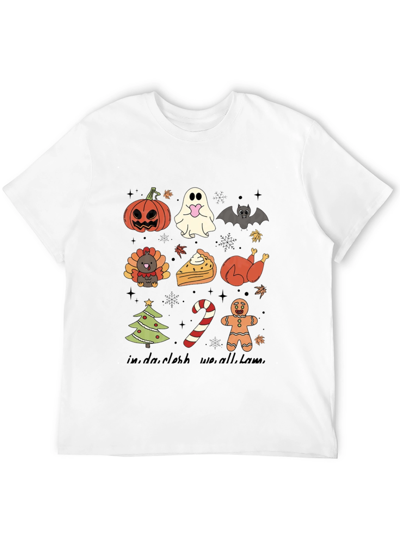 Seasonal Holiday Icons Black T-Shirt