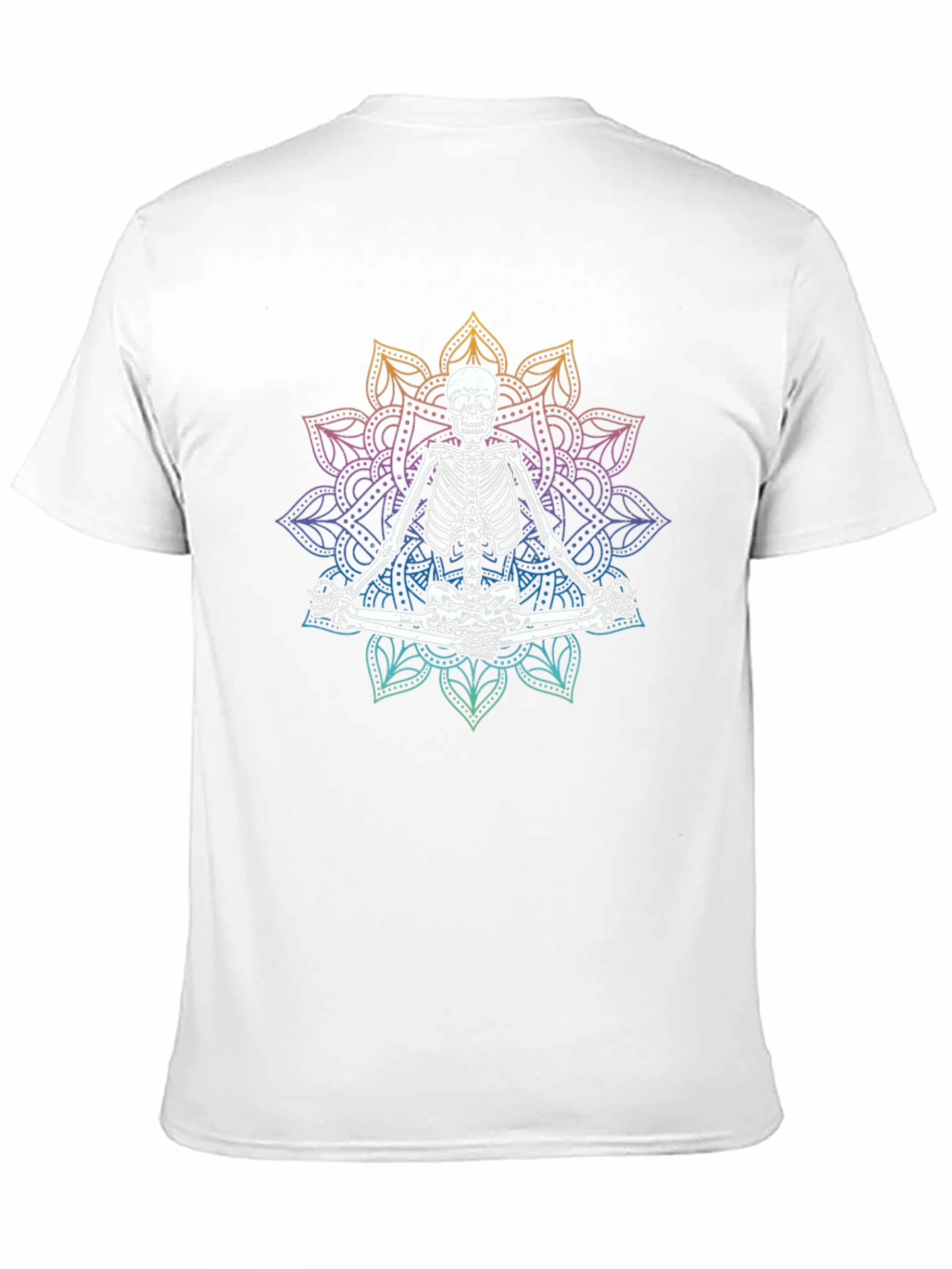 Meditating Skeleton Mandala T-Shirt - Gothic Yoga Tee