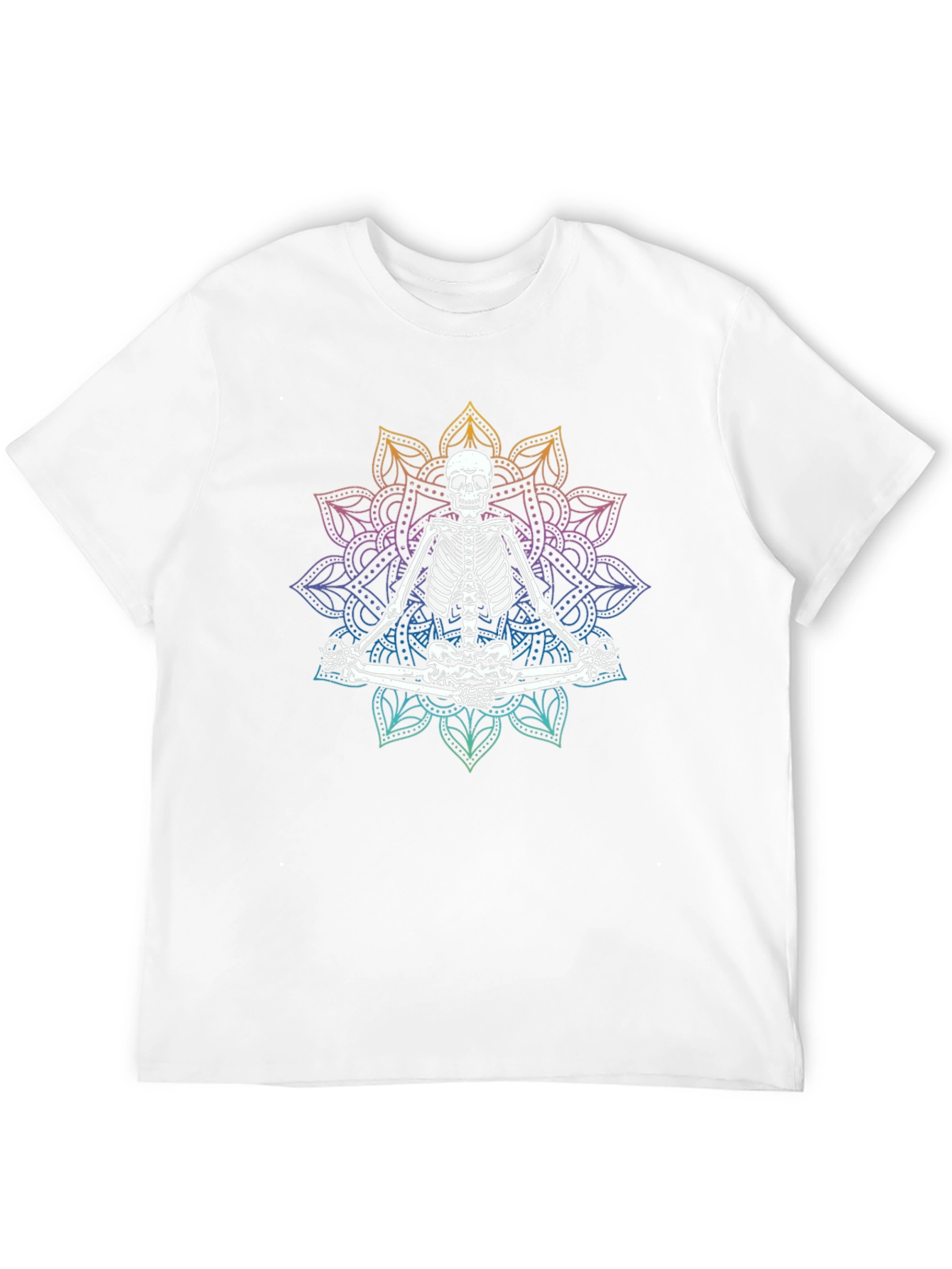 Meditating Skeleton Mandala T-Shirt - Gothic Yoga Tee