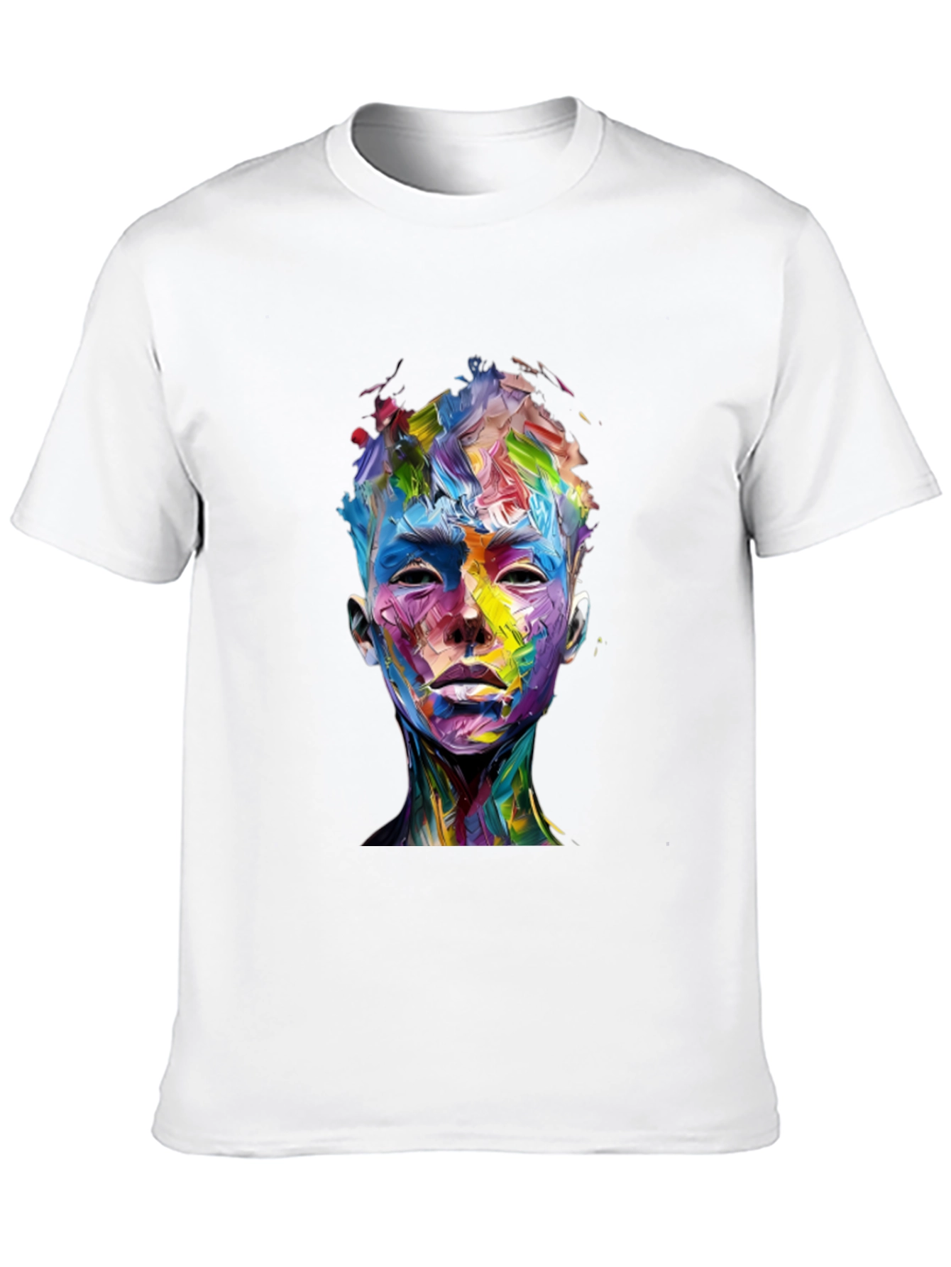 Abstract Art Face Graphic Black T-Shirt
