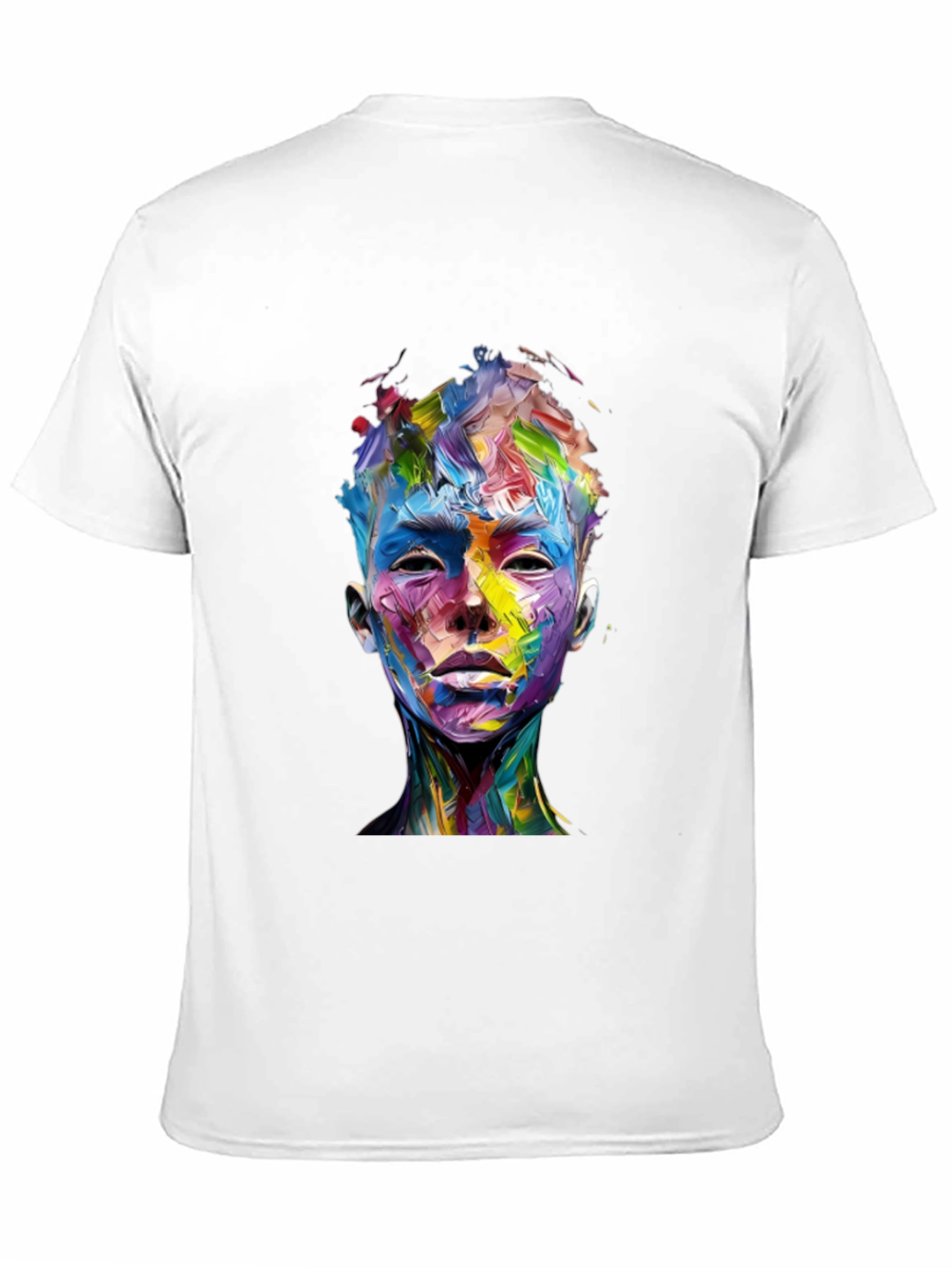 Abstract Art Face Graphic Black T-Shirt