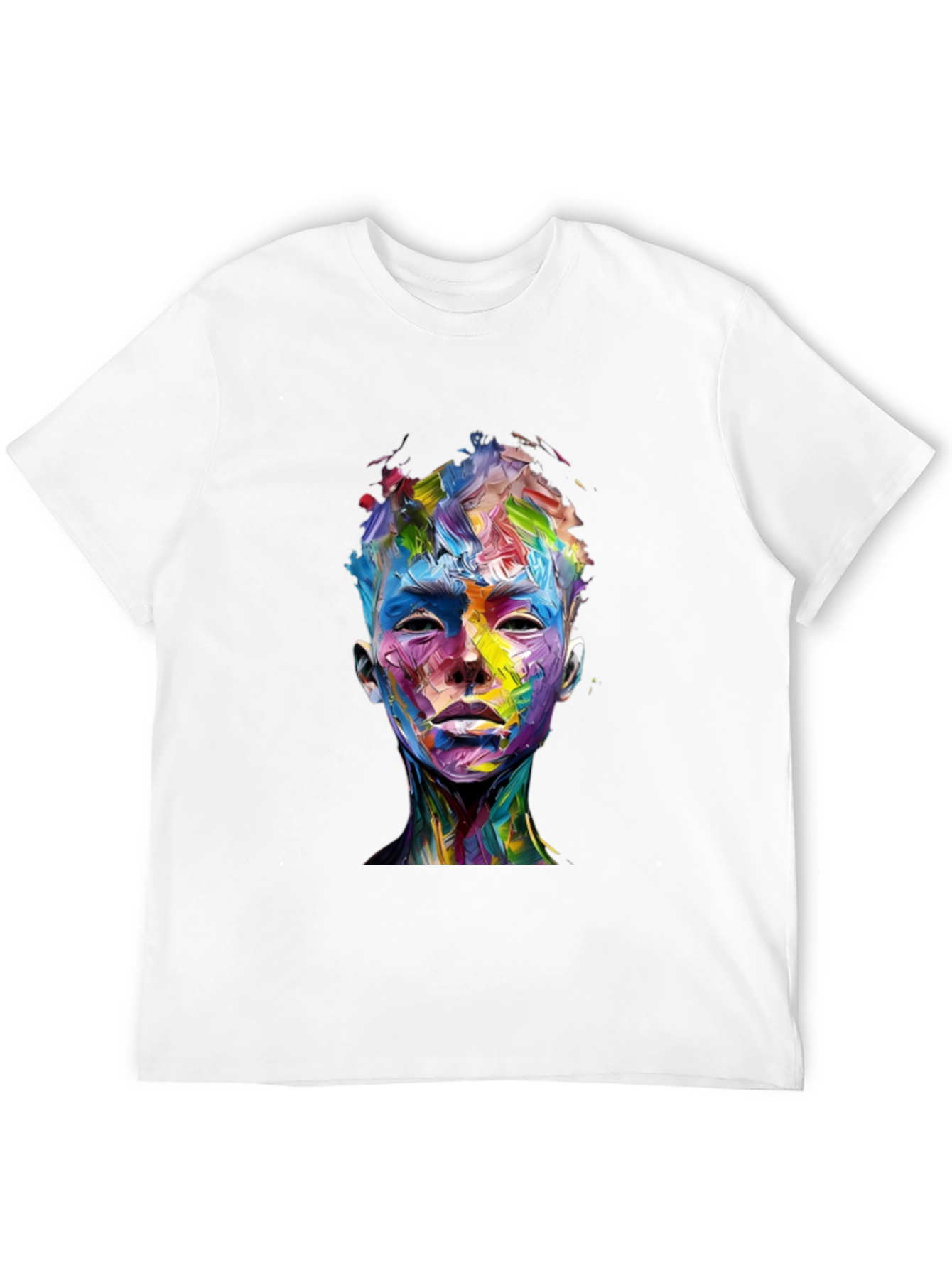 Abstract Art Face Graphic Black T-Shirt