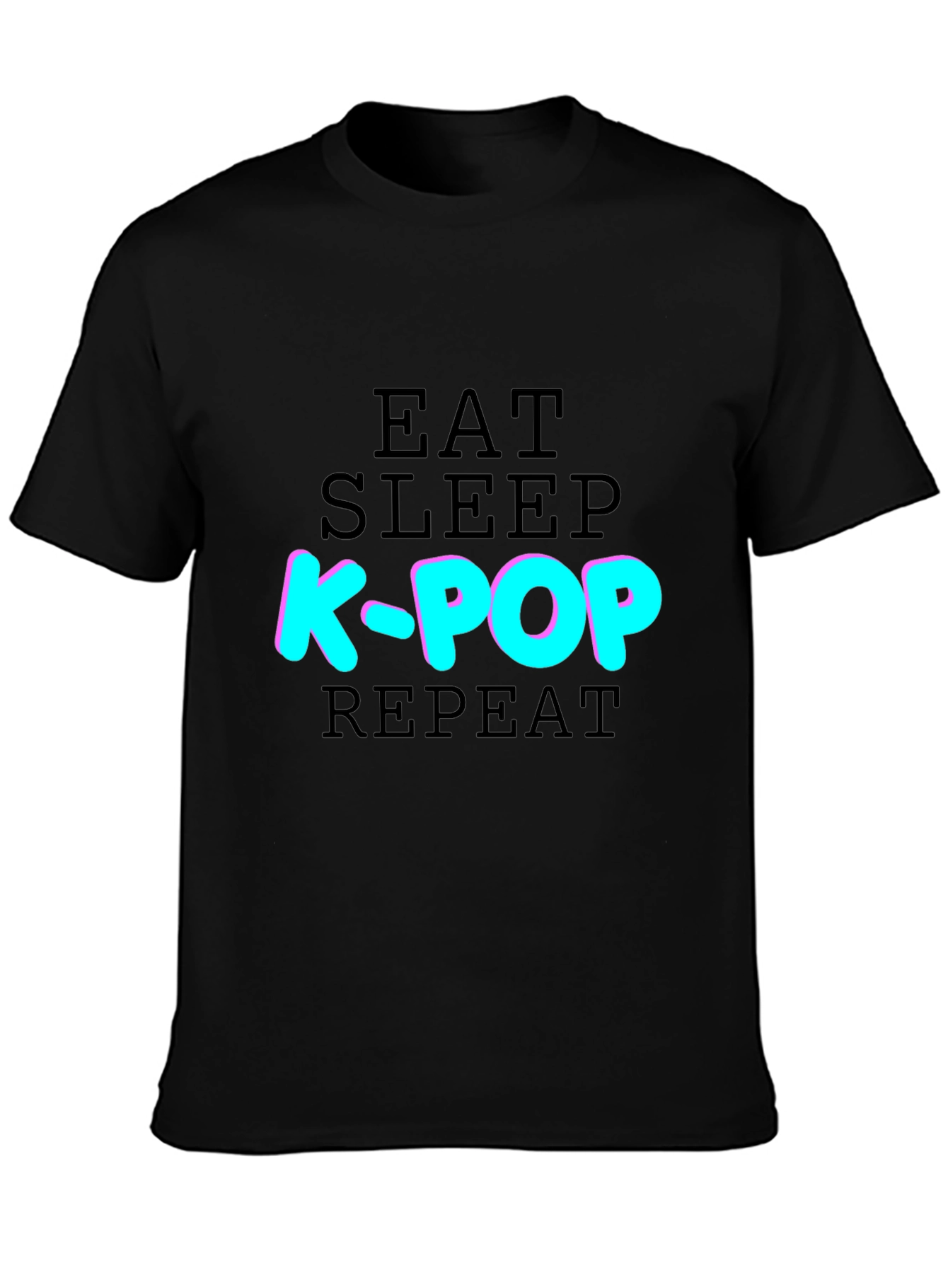 Eat Sleep K-Pop Repeat T-Shirt - Black