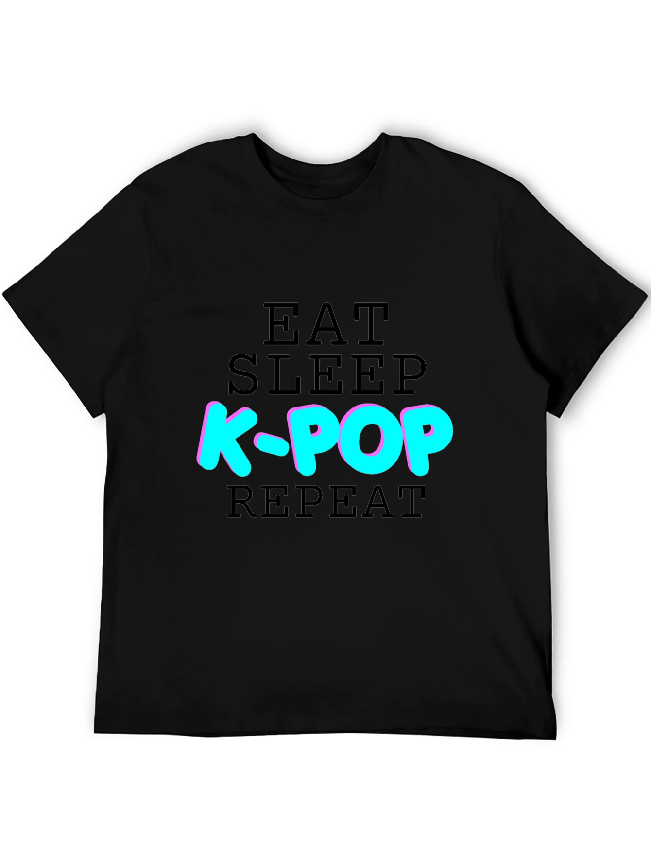 Eat Sleep K-Pop Repeat T-Shirt - Black