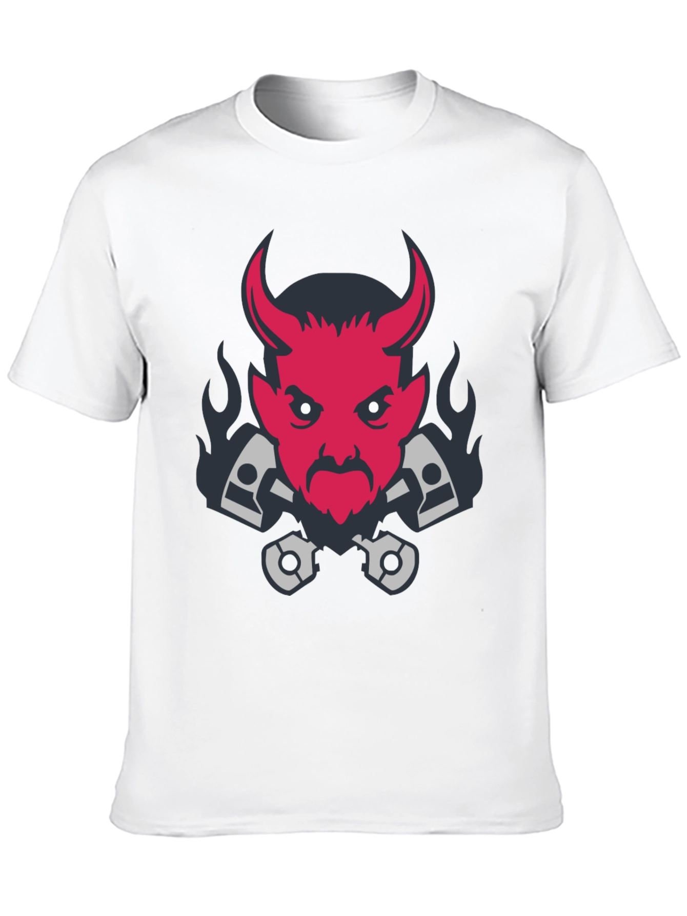 Devil & Pistons Graphic Tee - Black Cotton T-Shirt