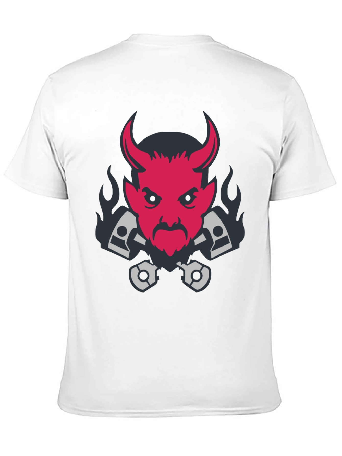 Devil & Pistons Graphic Tee - Black Cotton T-Shirt