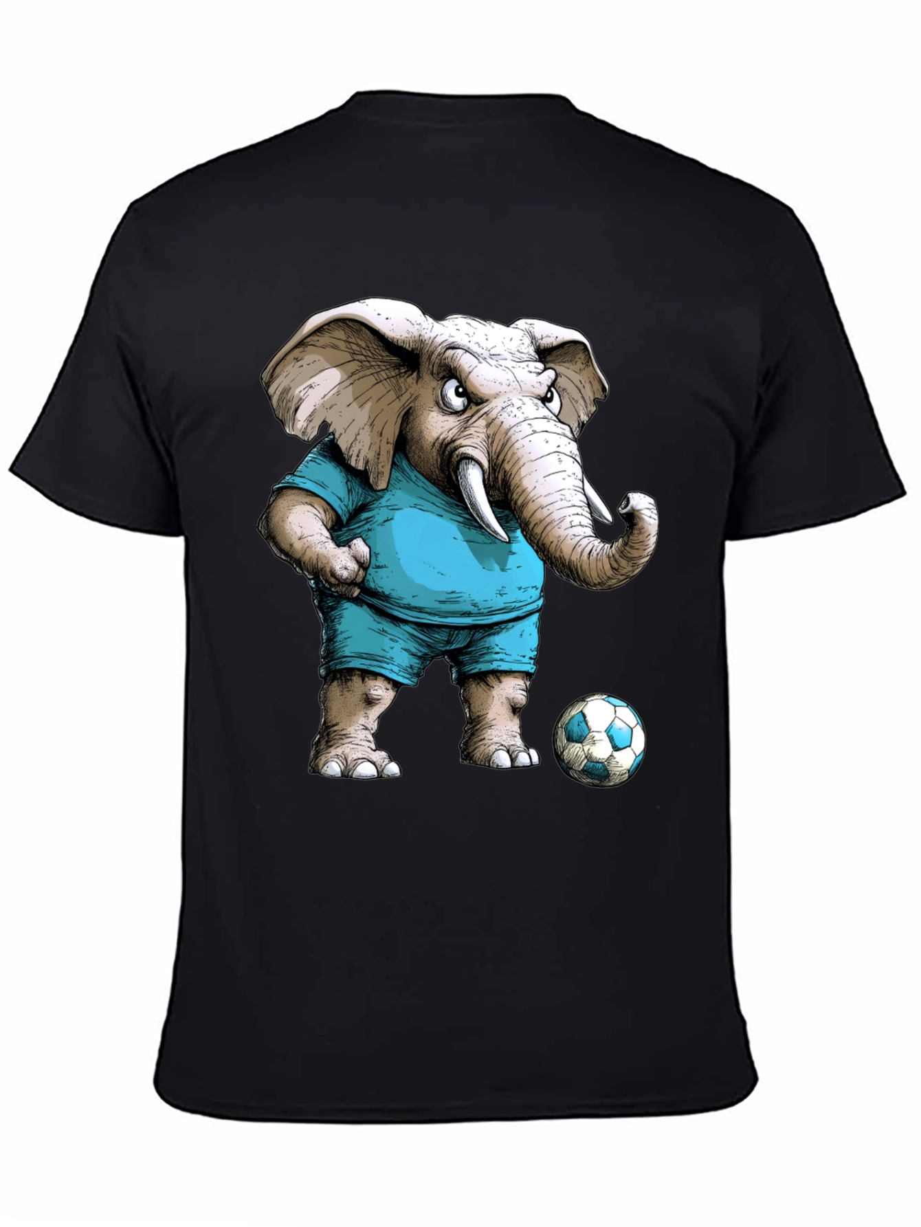 Elephant Soccer Player Graphic Tee - Unique Design