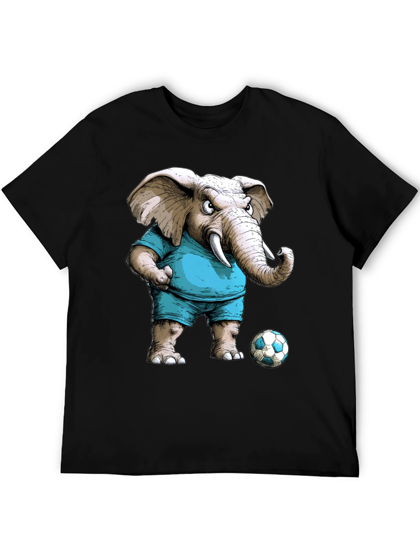 Elephant Soccer Player Graphic Tee - Unique Design