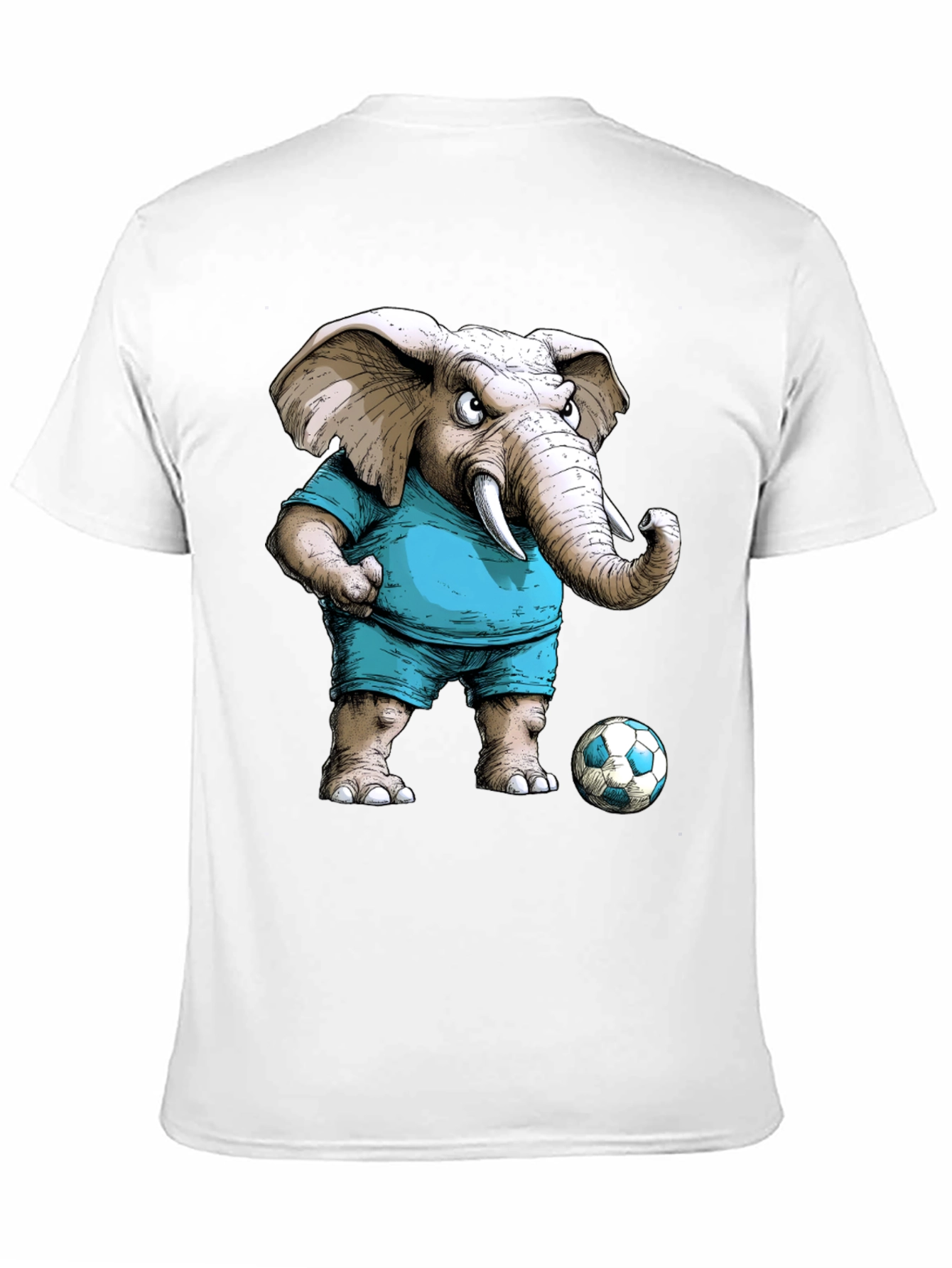 Elephant Soccer Player Graphic Tee - Unique Design