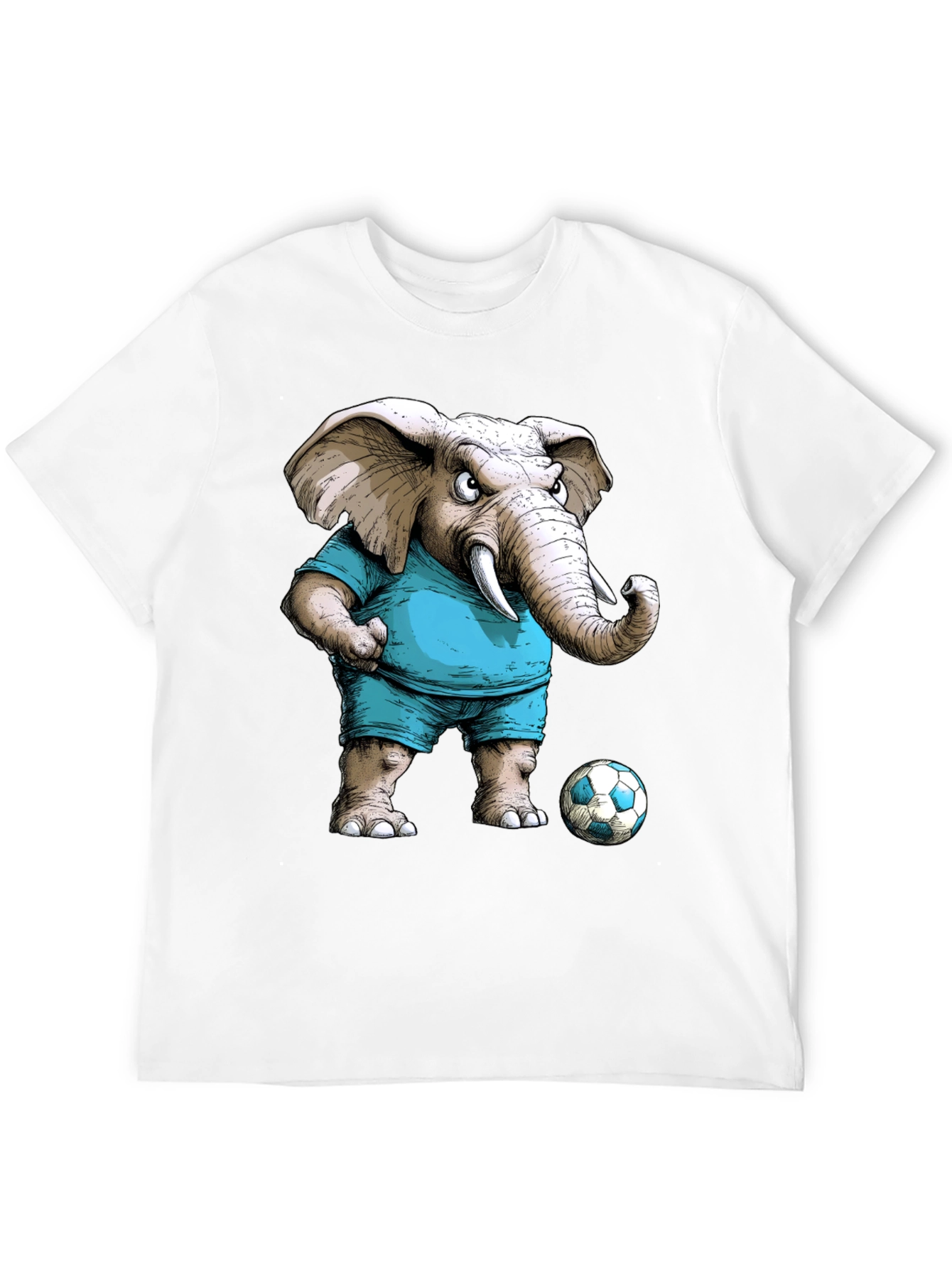 Elephant Soccer Player Graphic Tee - Unique Design