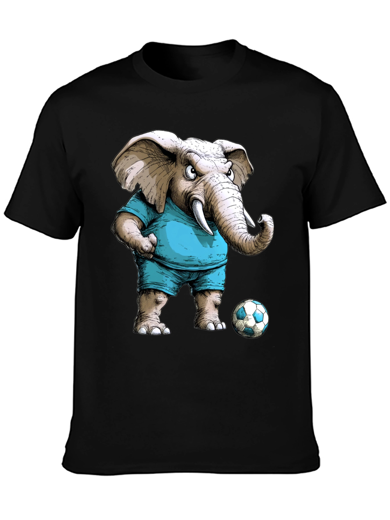 Elephant Soccer Player Graphic Tee - Unique Design