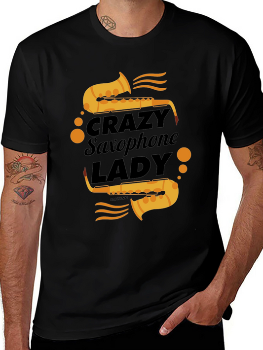 Crazy Saxophone Lady T-Shirt - Music Lover Tee