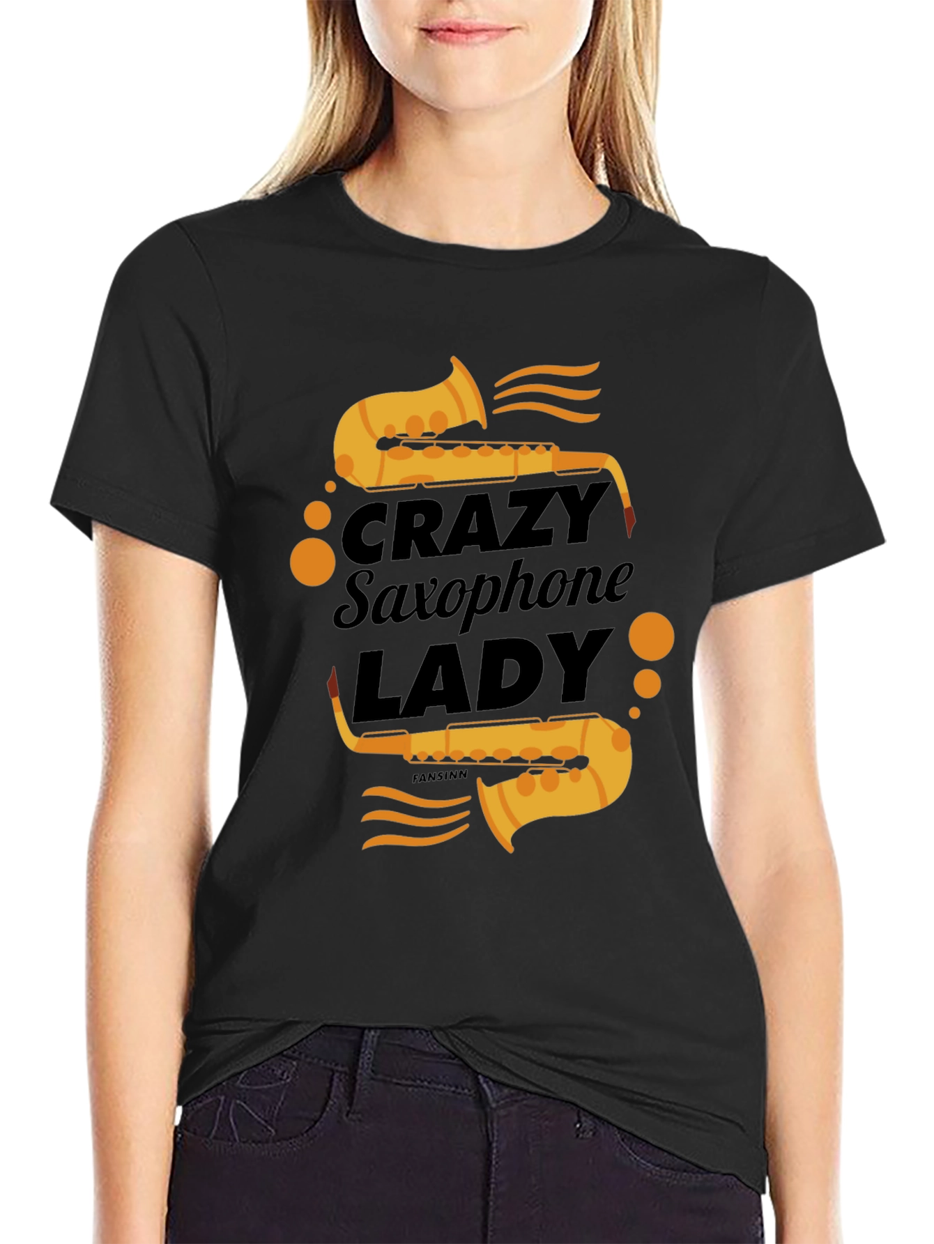 Crazy Saxophone Lady T-Shirt - Music Lover Tee